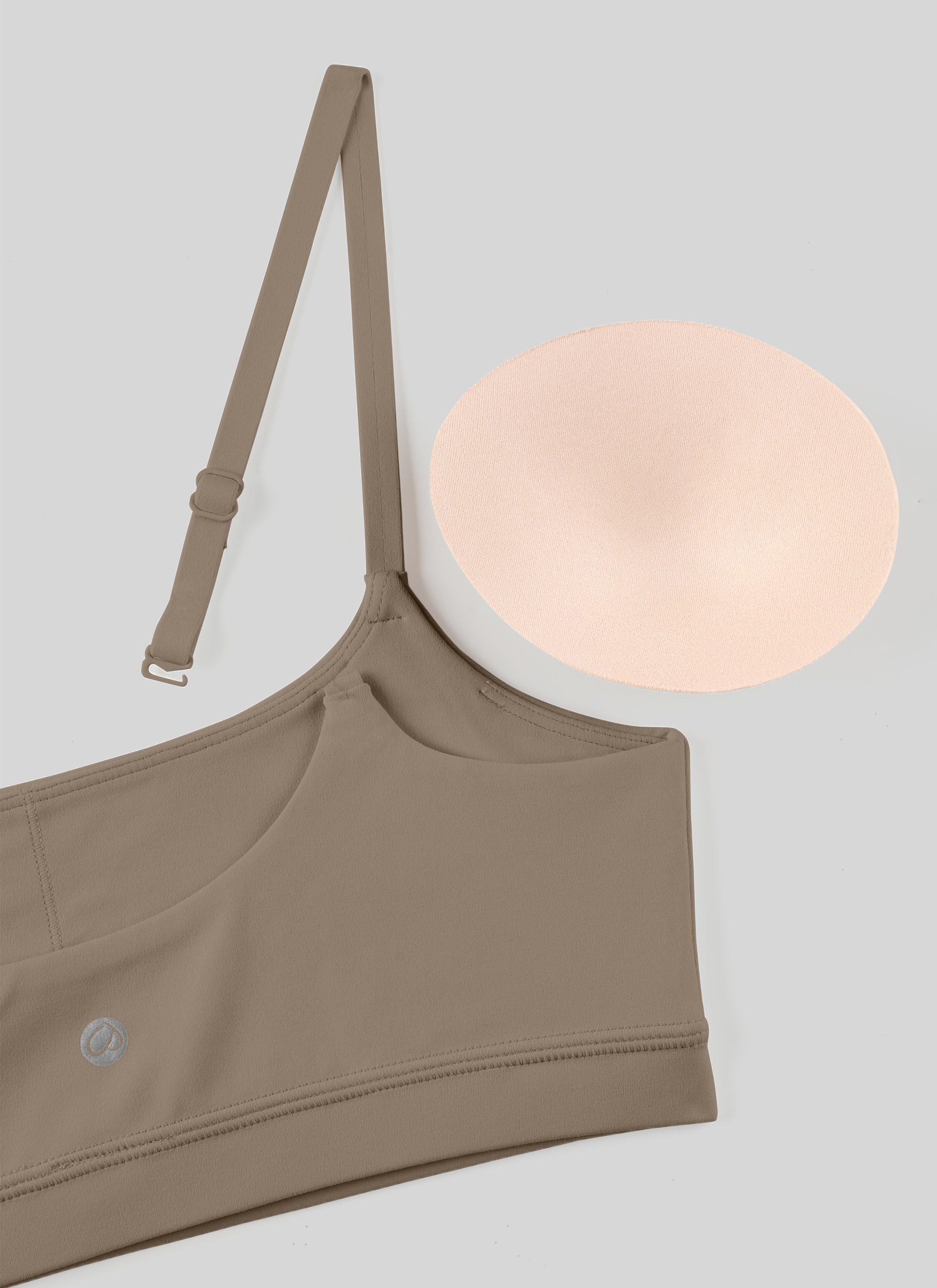 CRZ YOGA Butterluxe Damen Verstellbar Spaghetti Träger Sport BH Nomade Grau