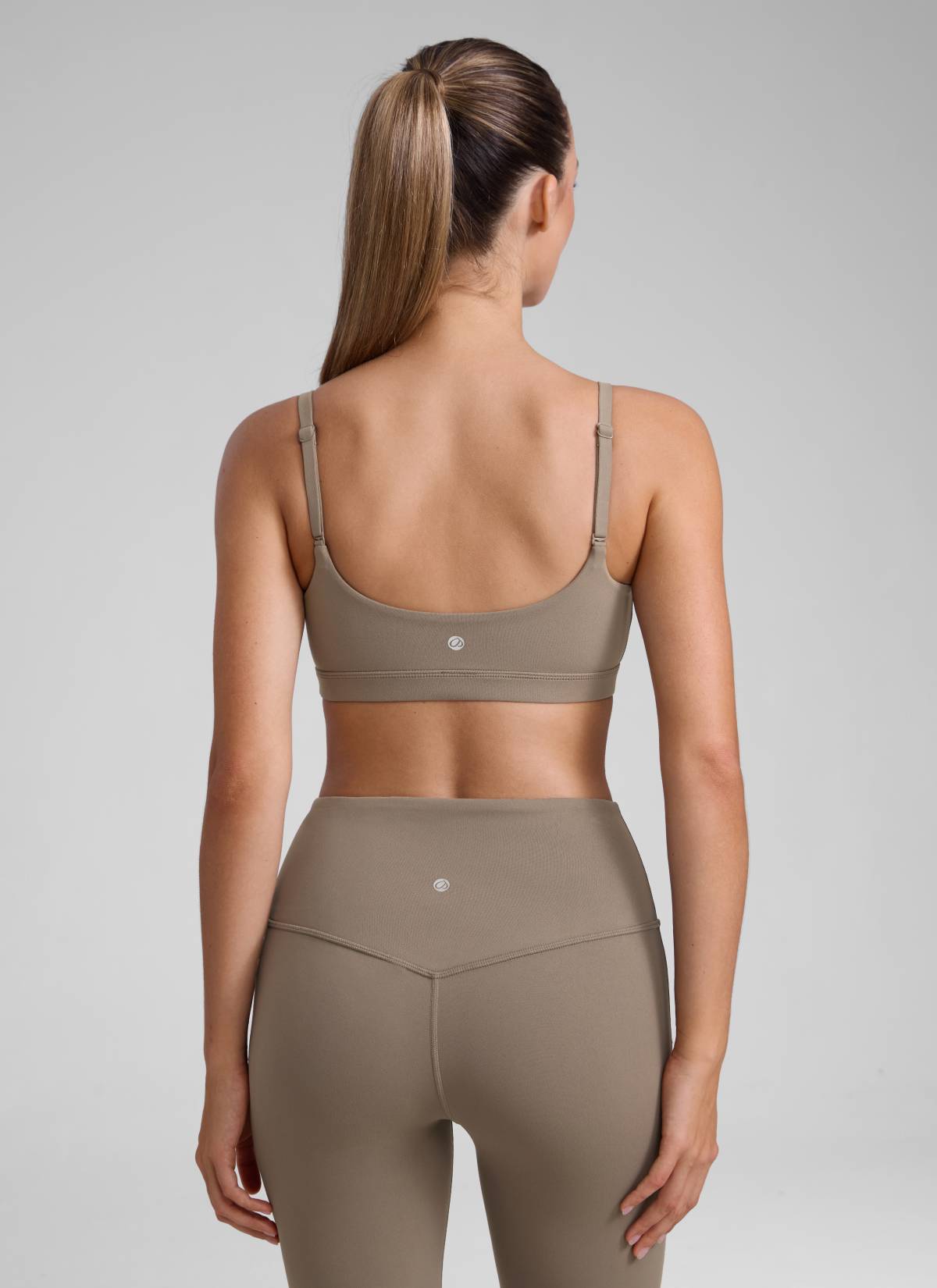 CRZ YOGA Butterluxe Damen Verstellbar Spaghetti Träger Sport BH Nomade Grau