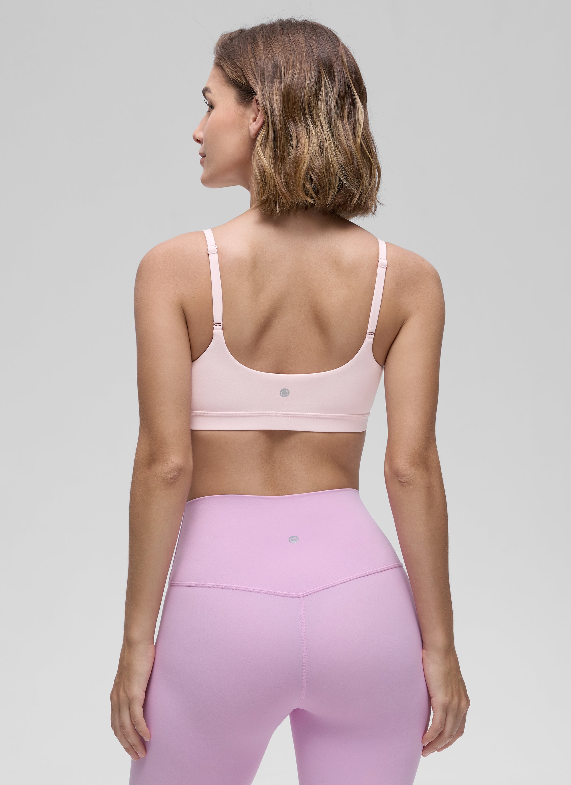 CRZ YOGA Butterluxe Damen Verstellbar Spaghetti Träger Sport BH Erdbeerrosa
