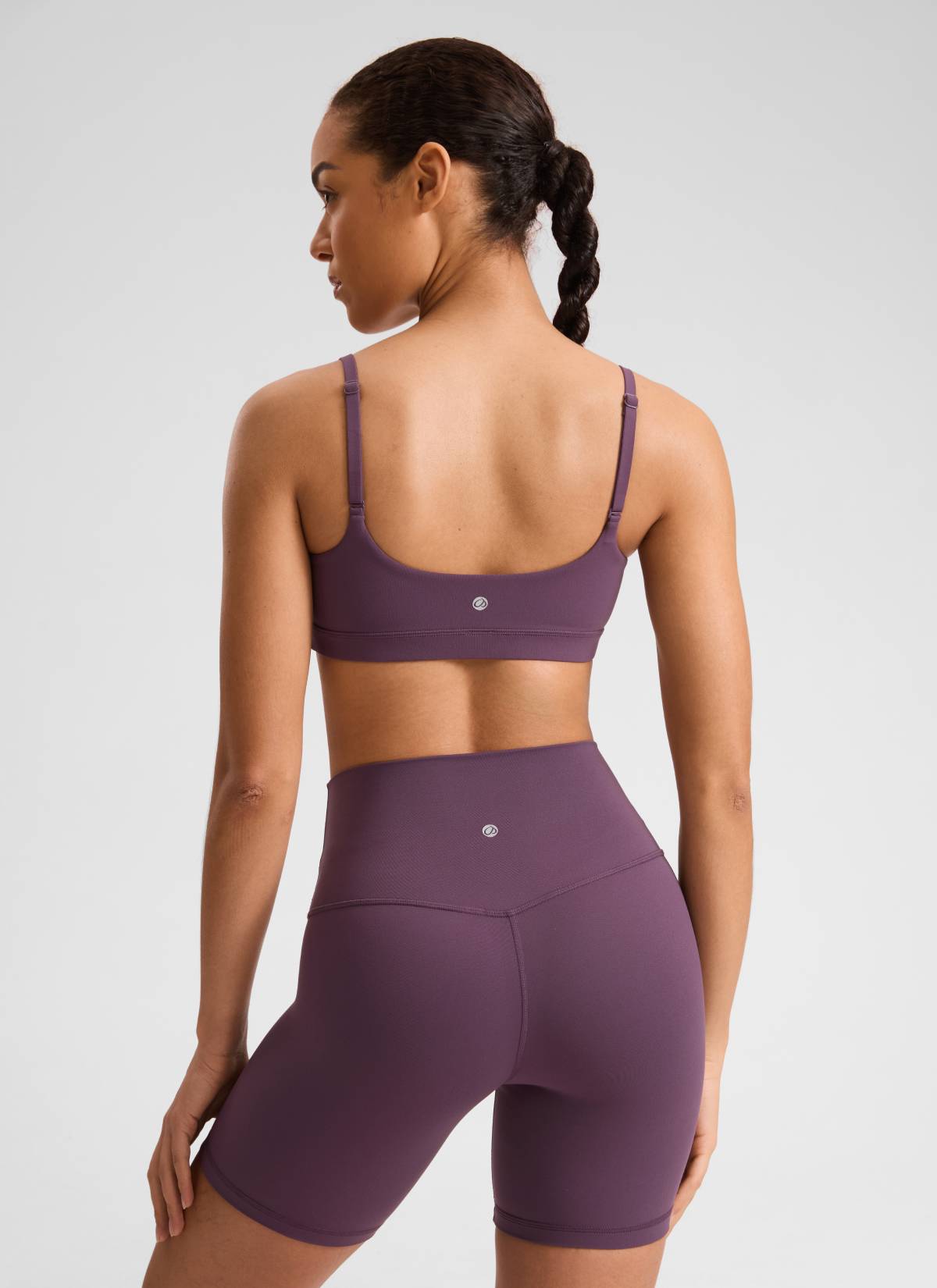 CRZ YOGA Butterluxe Damen Verstellbar Spaghetti Träger Sport BH Traubendistel Violett