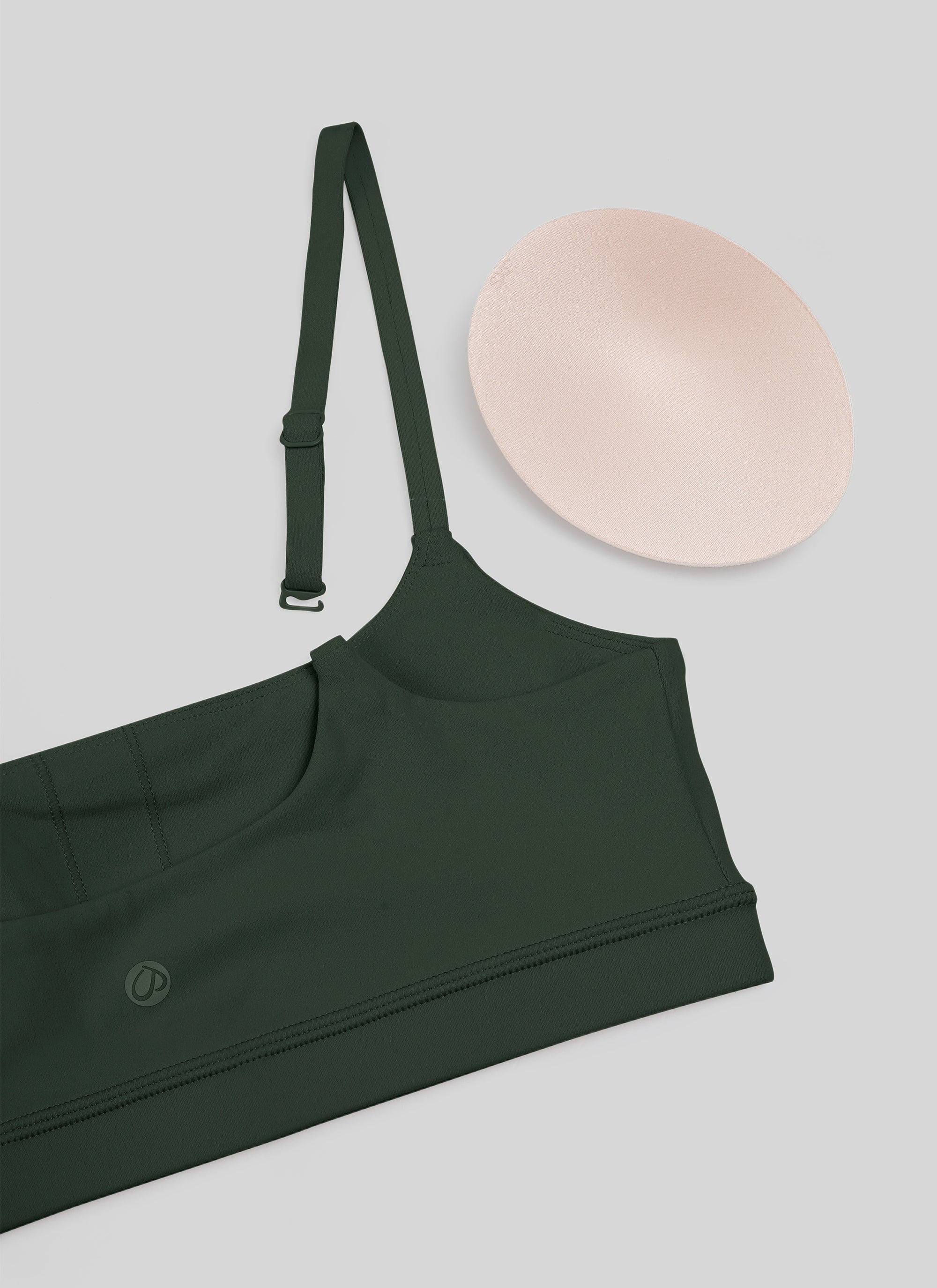 CRZ YOGA Butterluxe Damen Verstellbar Spaghetti Träger Sport BH Legende Grün