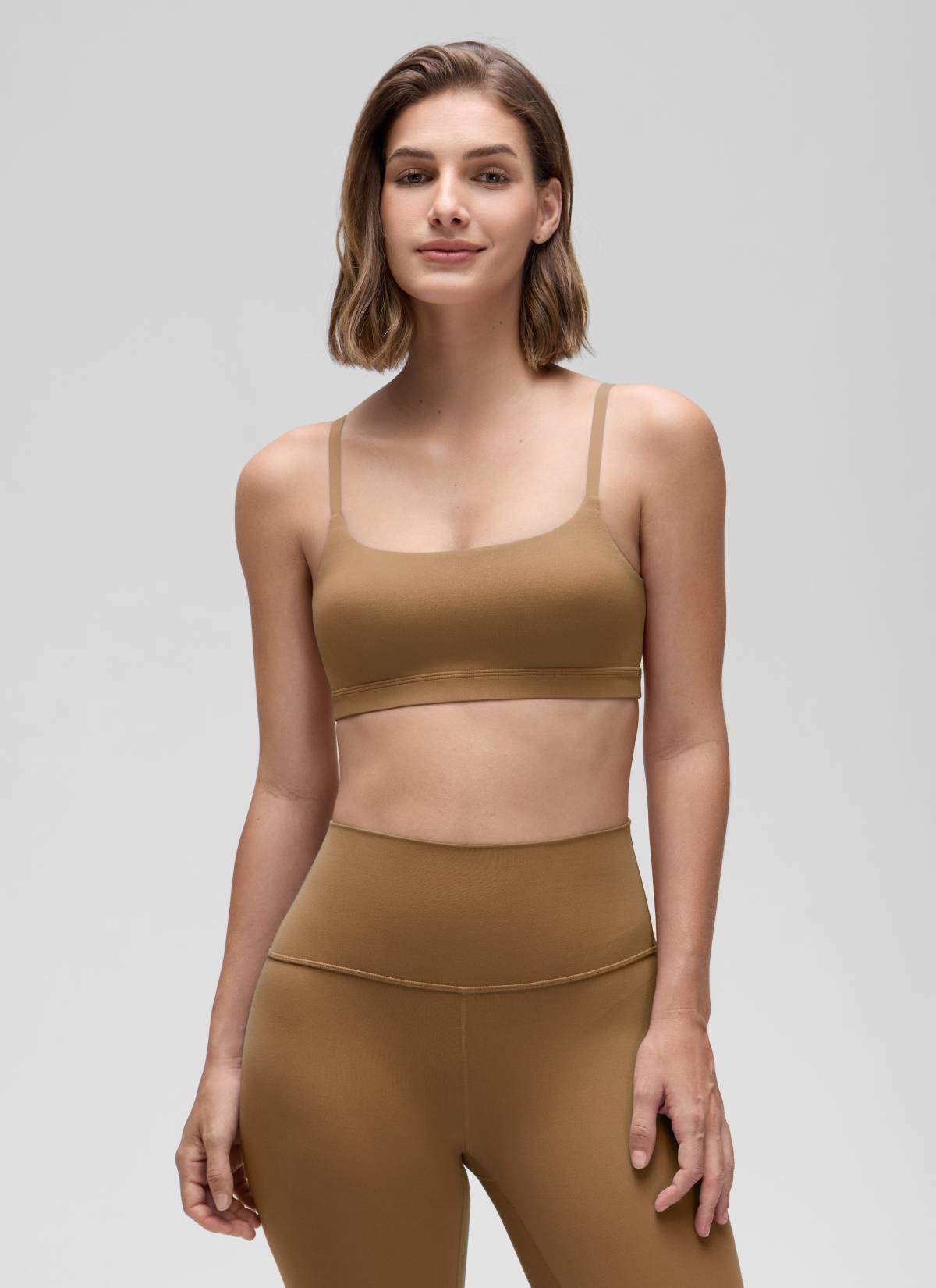 CRZ YOGA Butterluxe Damen Verstellbar Spaghetti Träger Sport BH Piment