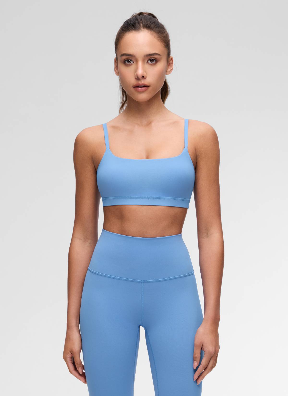 CRZ YOGA Butterluxe Damen Verstellbar Spaghetti Träger Sport BH Party Blau