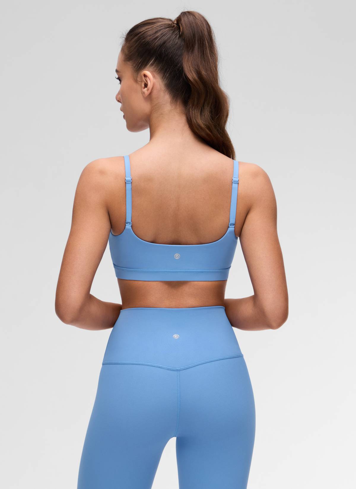 CRZ YOGA Butterluxe Damen Verstellbar Spaghetti Träger Sport BH Party Blau
