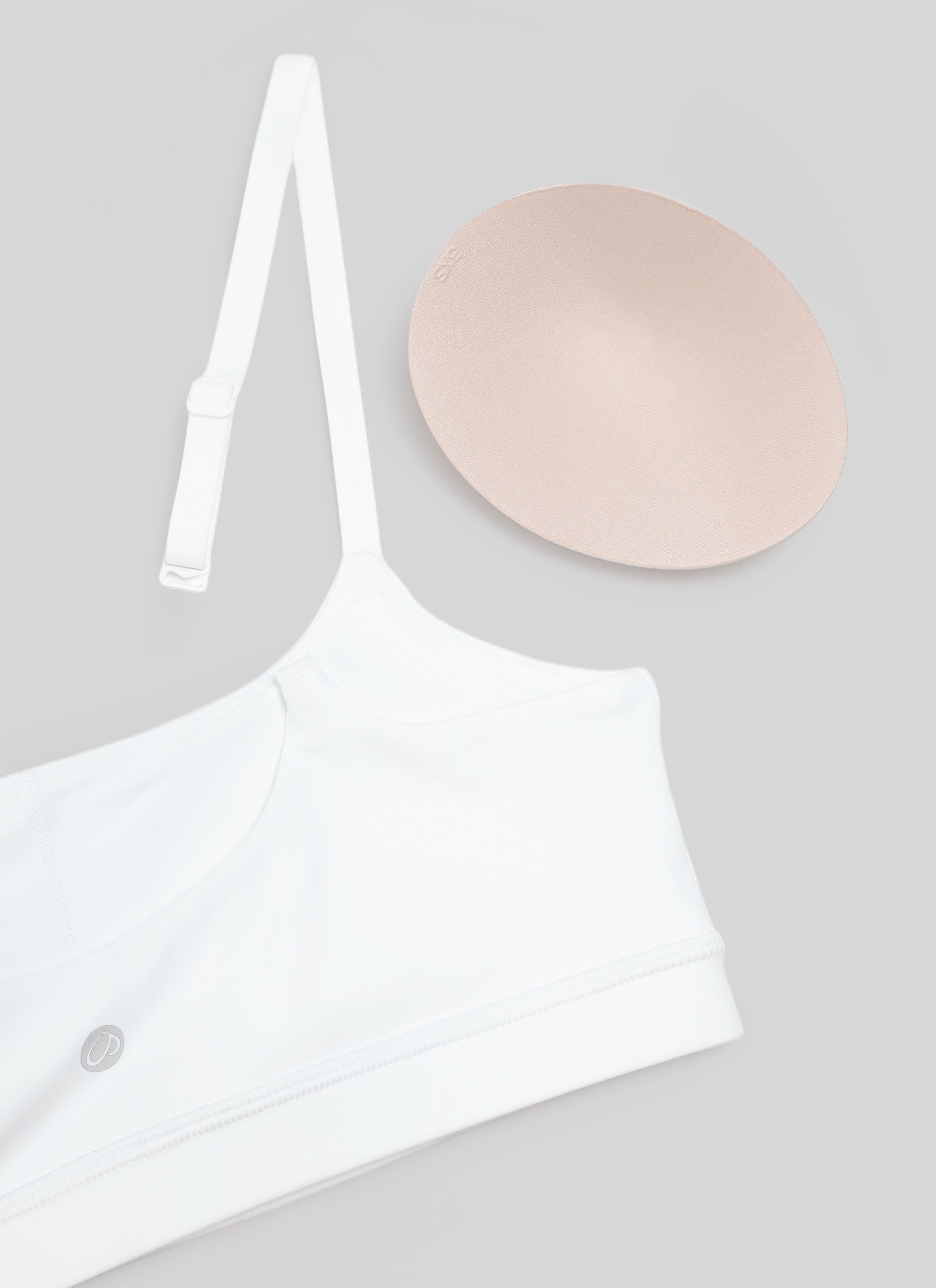 CRZ YOGA Butterluxe Damen Verstellbar Spaghetti Träger Sport BH Weiss