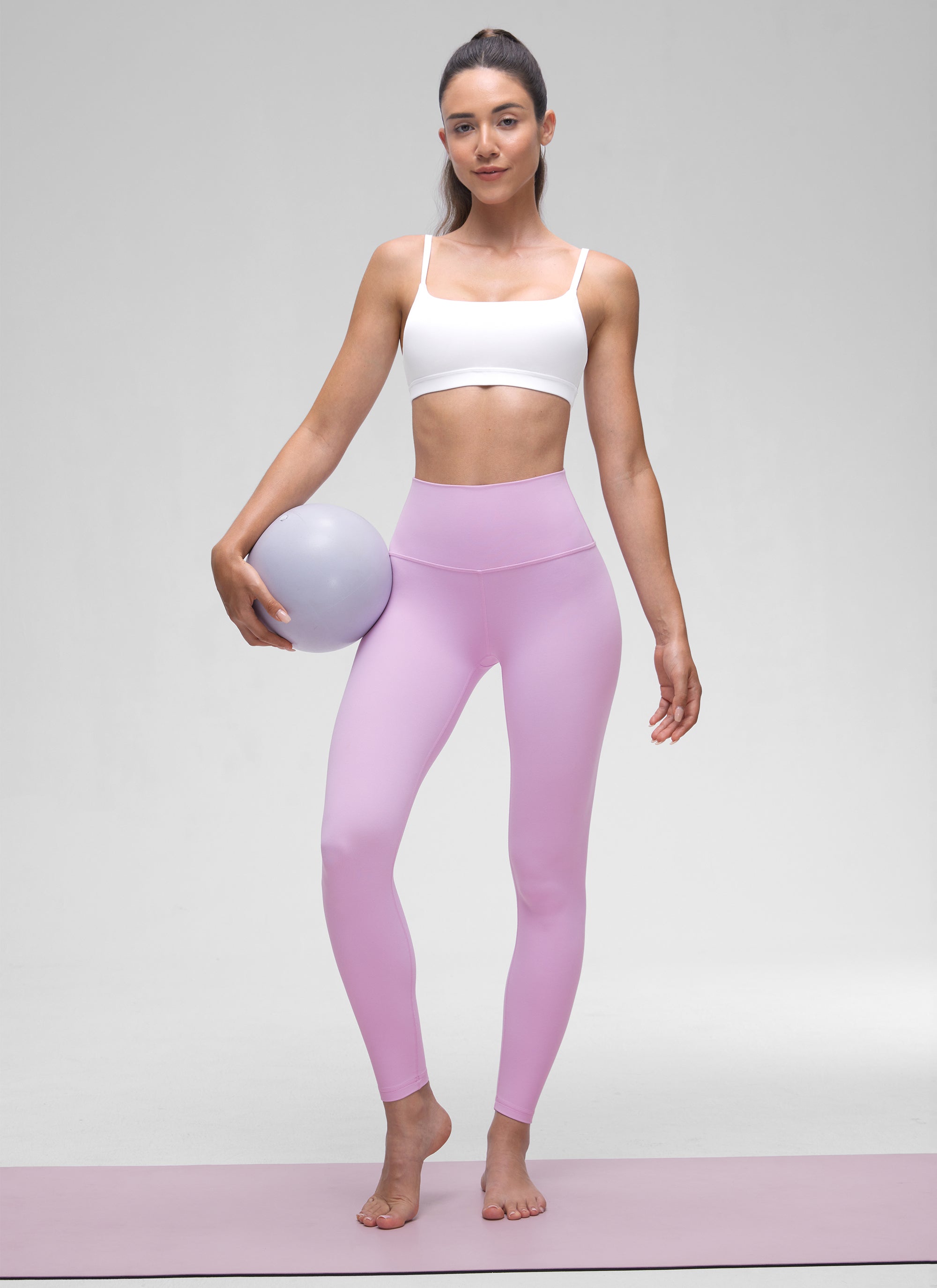 CRZ YOGA Butterluxe Damen Verstellbar Spaghetti Träger Sport BH Weiss