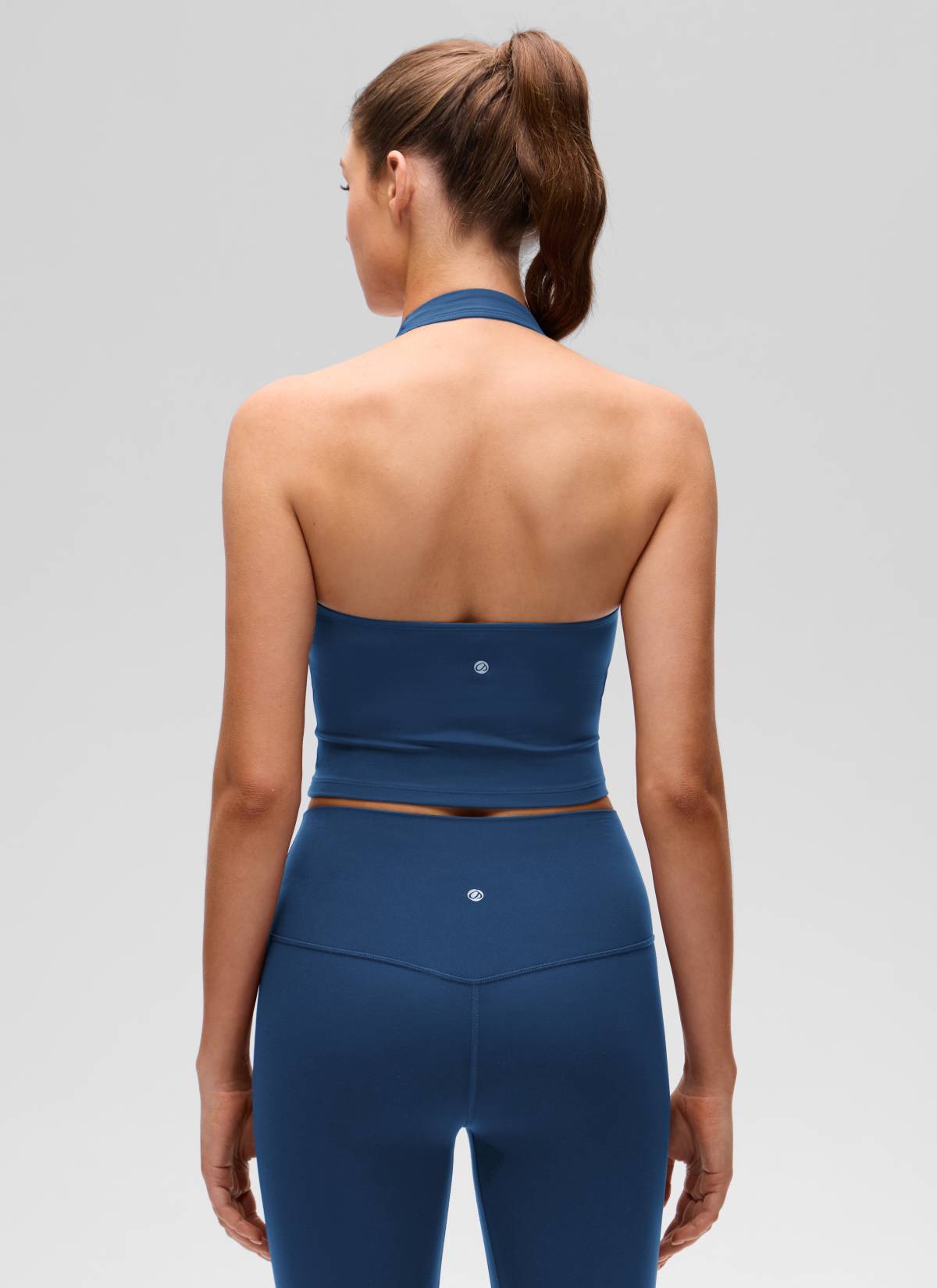 CRZ YOGA Butterluxe Damen Neckholder Rückenfrei Sport BH Ohne Bügel FRANZÖSISCHE MARINE