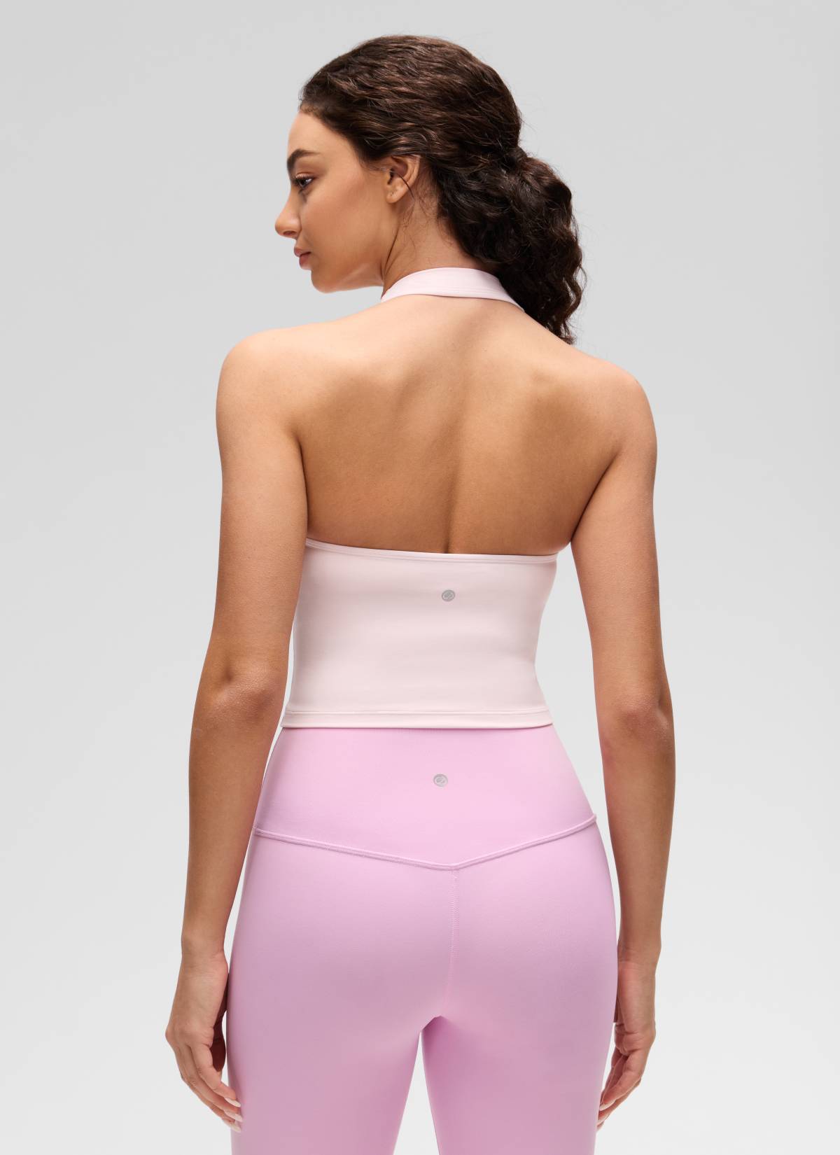 CRZ YOGA Butterluxe Damen Neckholder Rückenfrei Sport BH Ohne Bügel Erdbeerrosa
