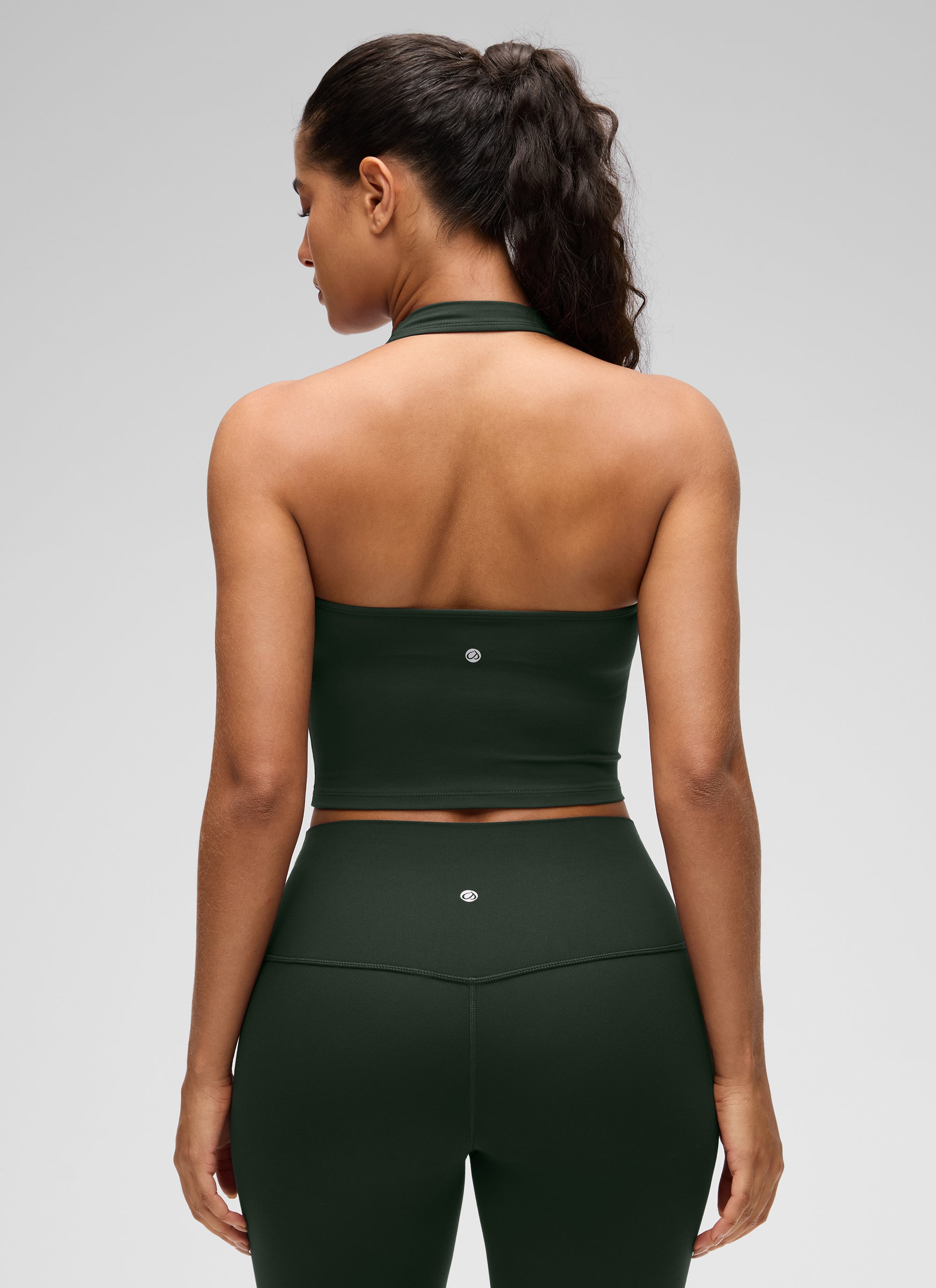 CRZ YOGA Butterluxe Damen Neckholder Rückenfrei Sport BH Ohne Bügel Legende Grün