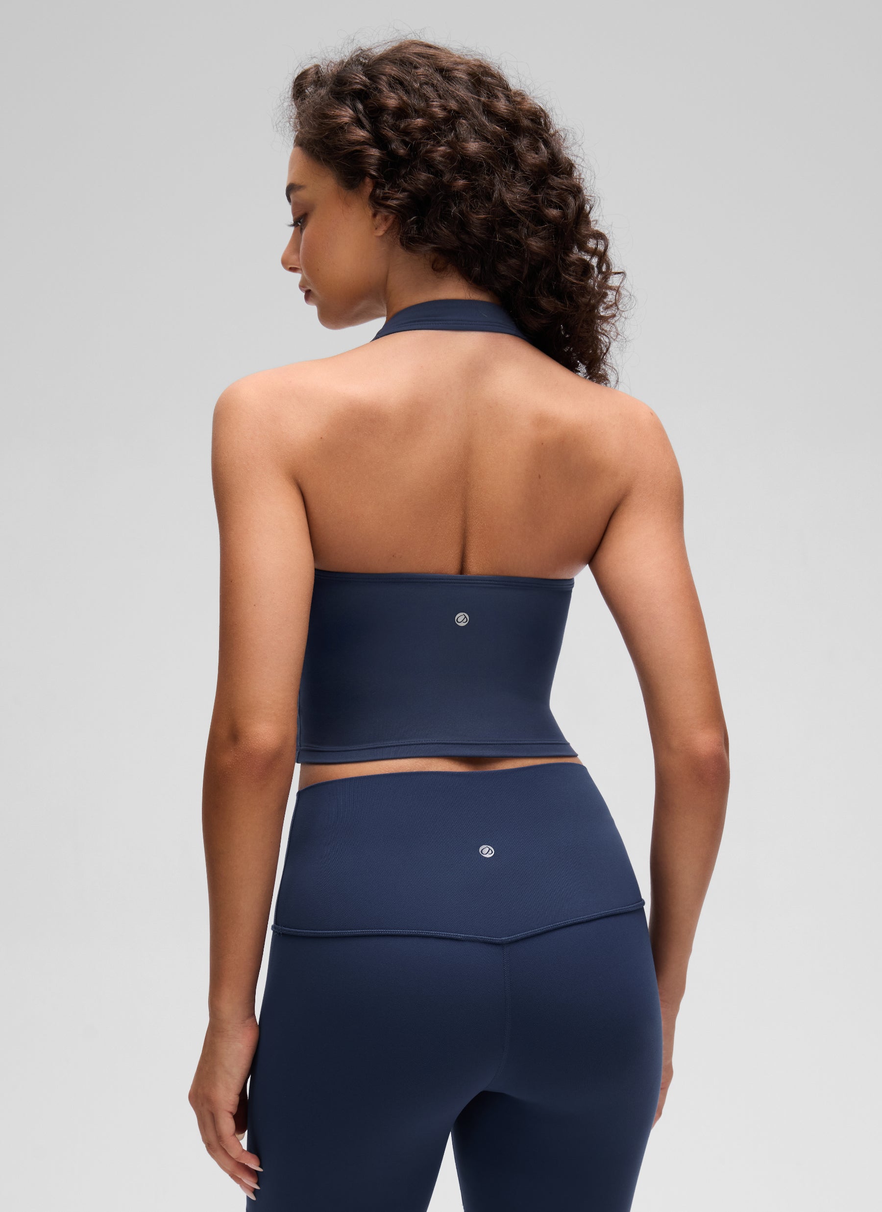 CRZ YOGA Butterluxe Damen Neckholder Rückenfrei Sport BH Ohne Bügel Club Blau