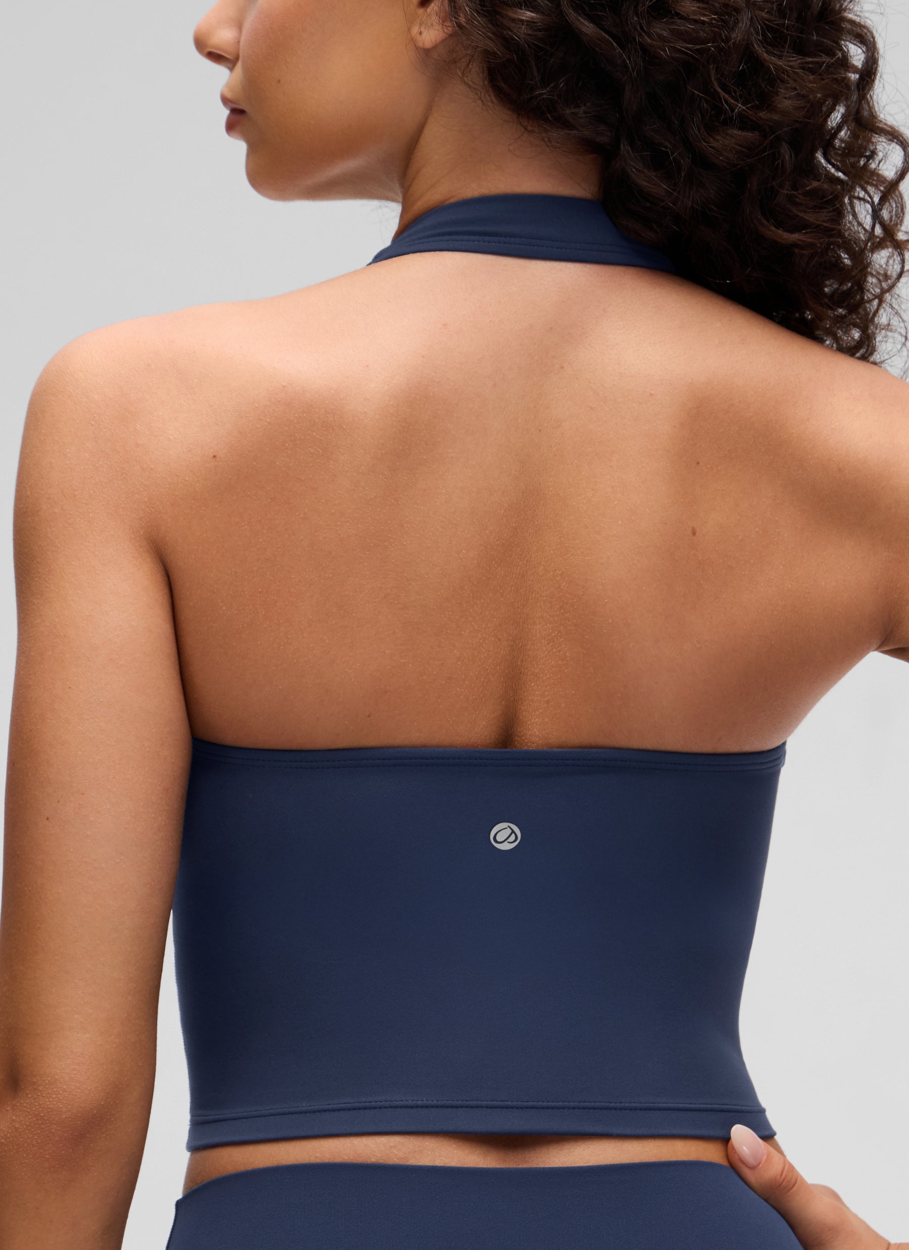 CRZ YOGA Butterluxe Damen Neckholder Rückenfrei Sport BH Ohne Bügel Club Blau