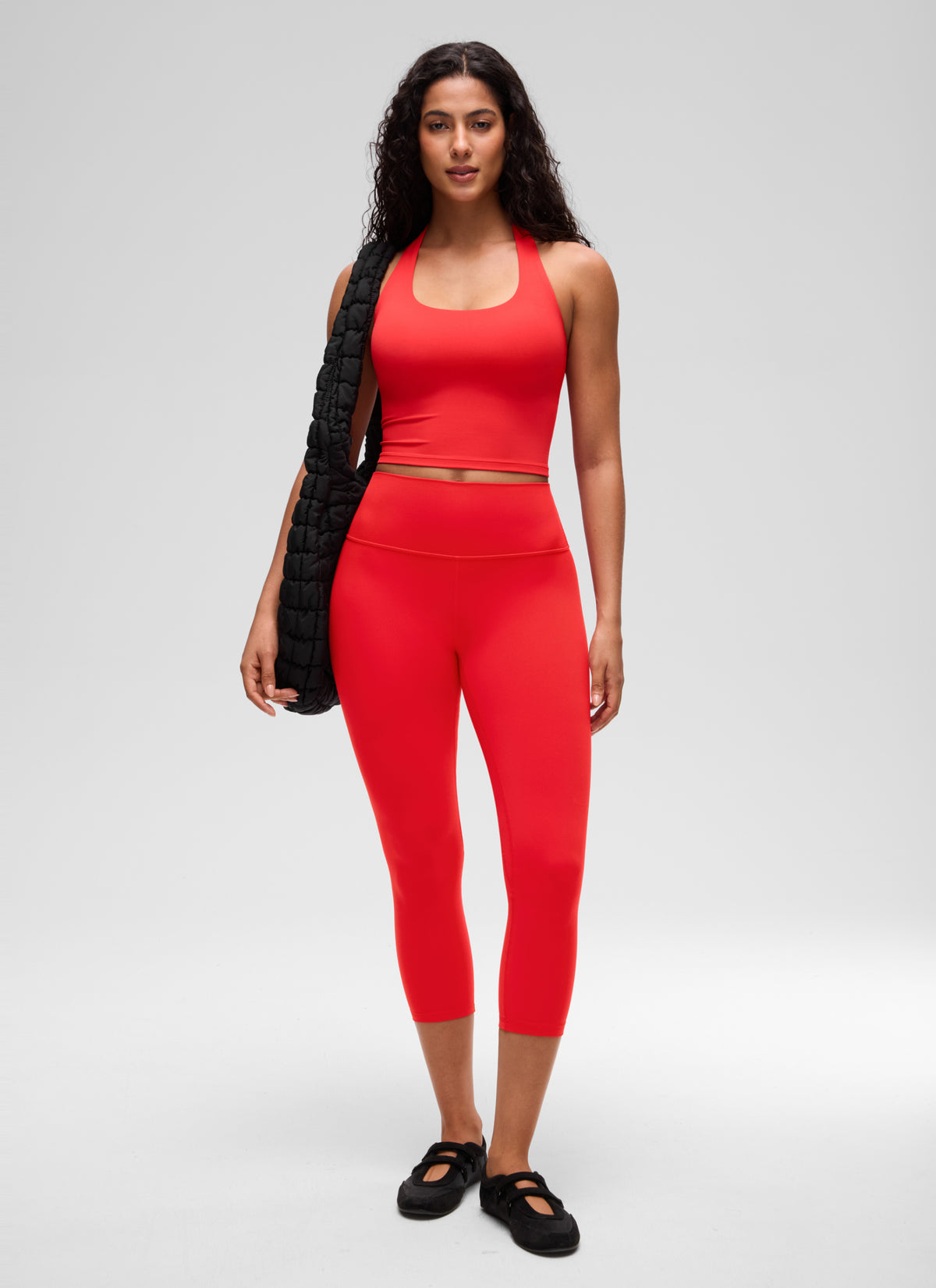 CRZ YOGA Butterluxe Damen Neckholder Rückenfrei Sport BH Ohne Bügel Tiefrot @model_info:C