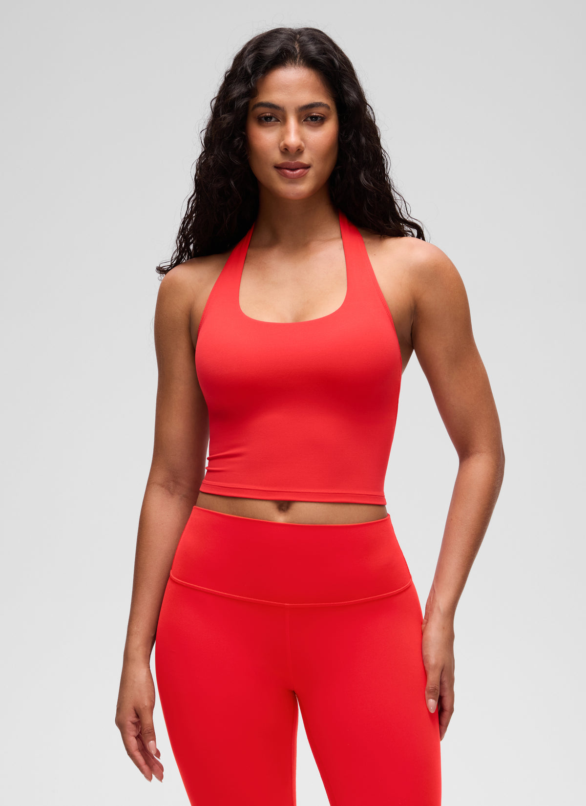 CRZ YOGA Butterluxe Damen Neckholder Rückenfrei Sport BH Ohne Bügel Tiefrot @model_info:C