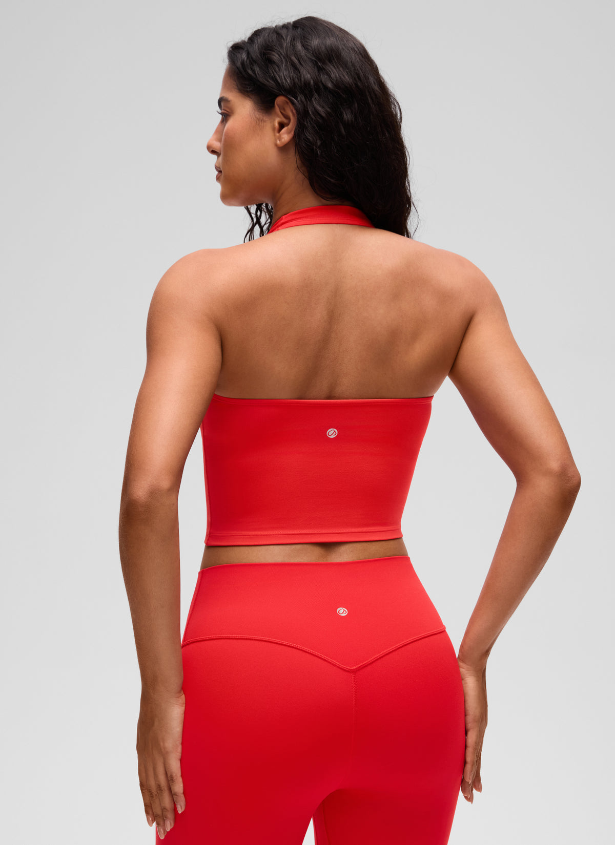 CRZ YOGA Butterluxe Damen Neckholder Rückenfrei Sport BH Ohne Bügel Tiefrot @model_info:C