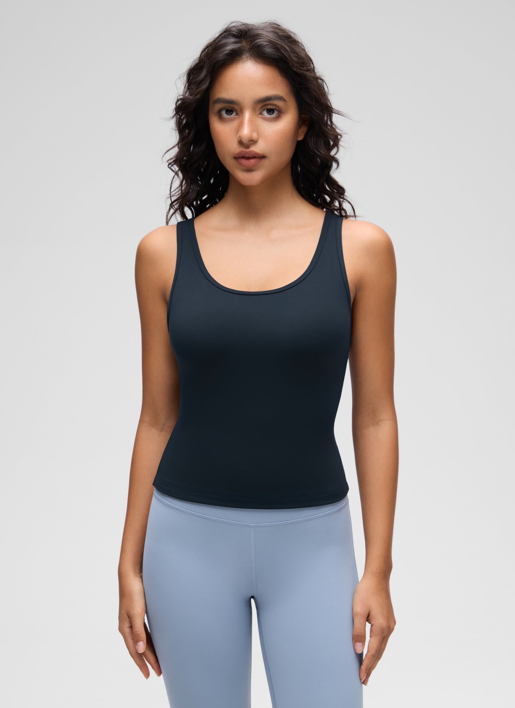 CRZ YOGA Damen Butterluxe Ärmellose Doppelte Gefütterte Tanktop Echte Marine