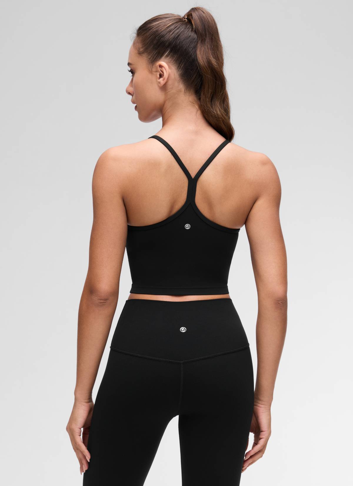 CRZ YOGA Damen Butterluxe Y Rücken Strappy Ohne Bügel Sport BH Schwarz