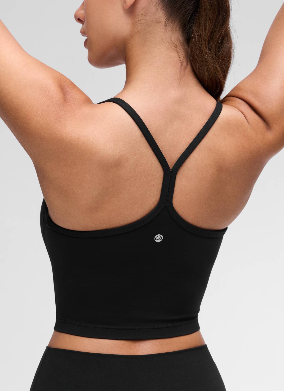 CRZ YOGA Damen Butterluxe Y Rücken Strappy Ohne Bügel Sport BH Schwarz