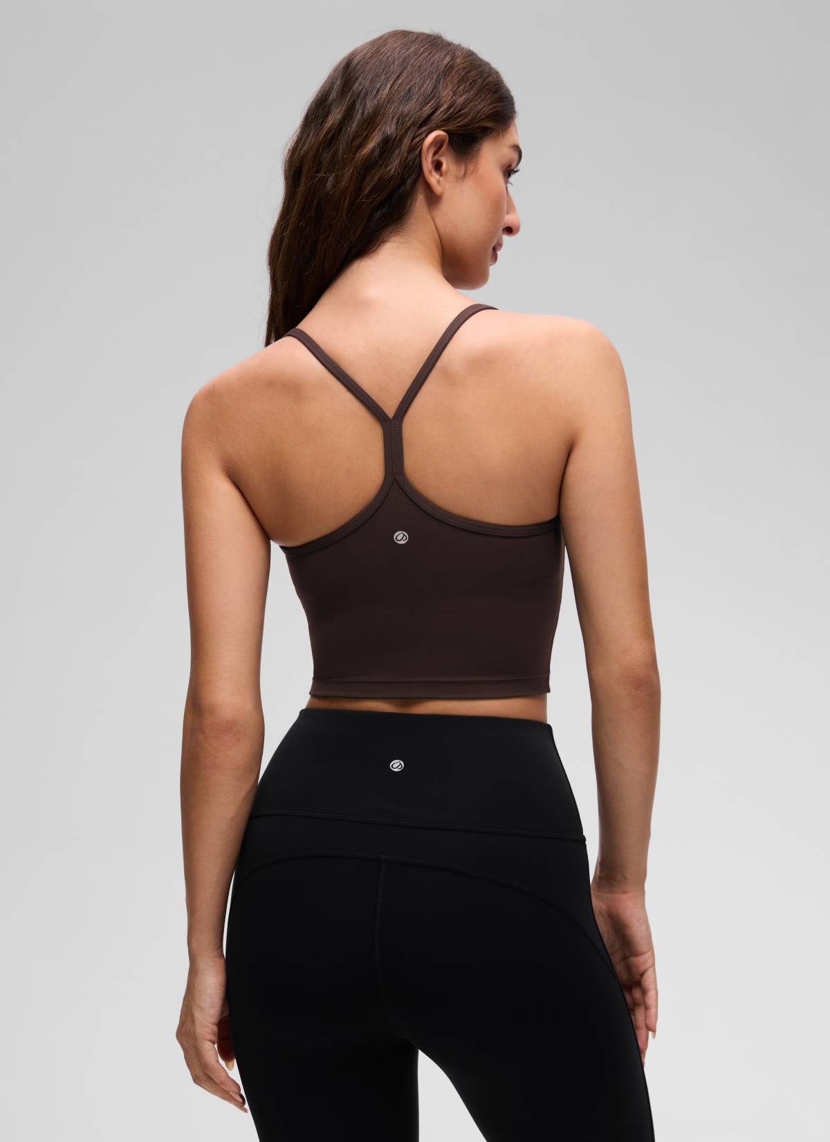 CRZ YOGA Damen Butterluxe Y Rücken Strappy Ohne Bügel Sport BH Heißes Fudge-Brown