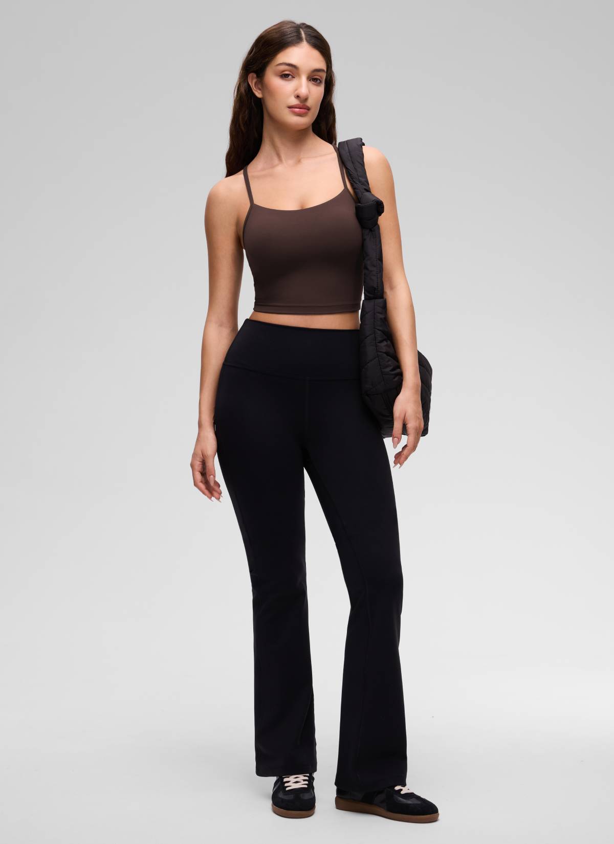 CRZ YOGA Damen Butterluxe Y Rücken Strappy Ohne Bügel Sport BH Heißes Fudge-Brown