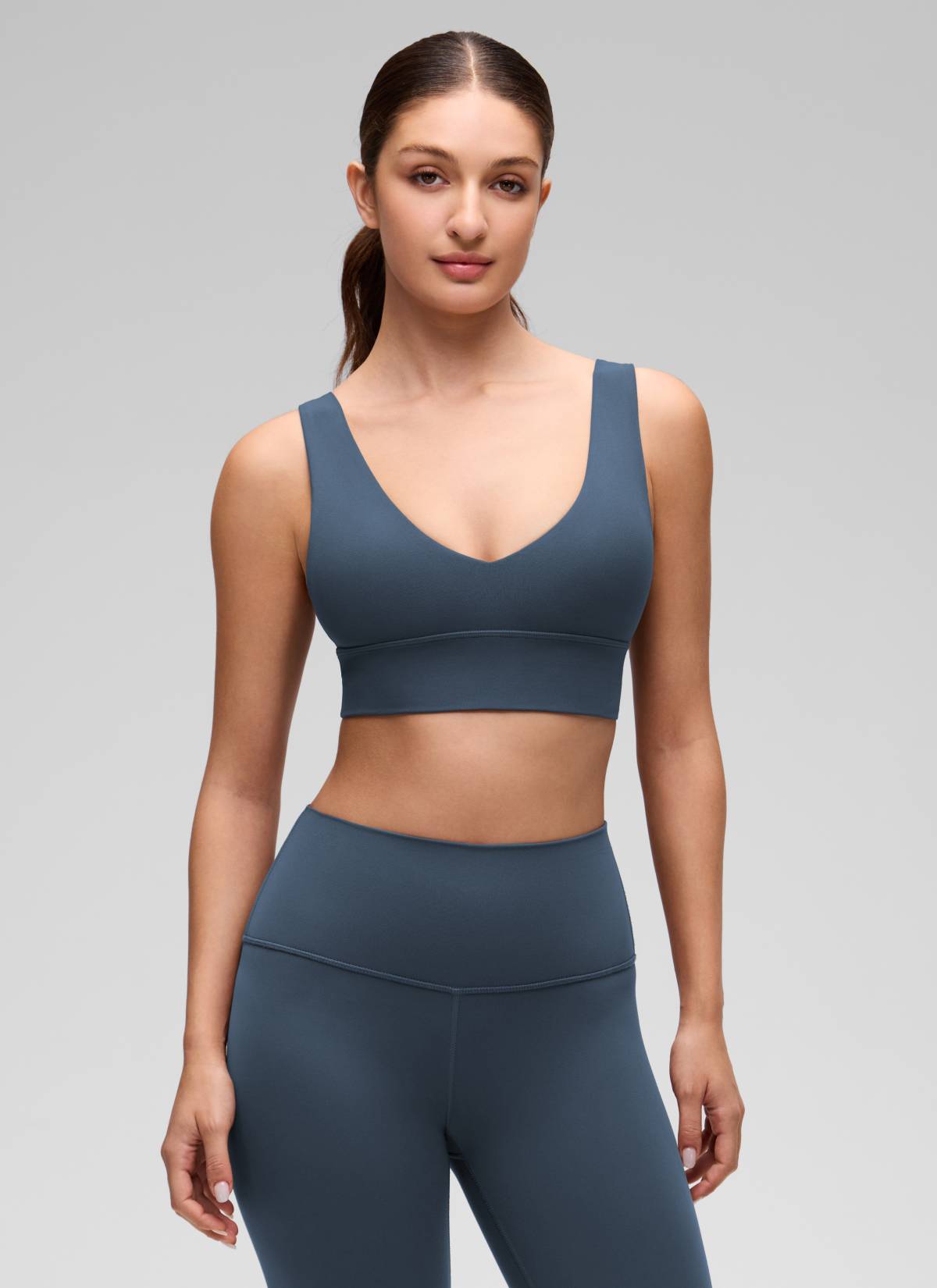 CRZ YOGA Butterluxe Damen V-Ausschnitt Gepolstert U-Rücken Sport-BH Sternenlicht
