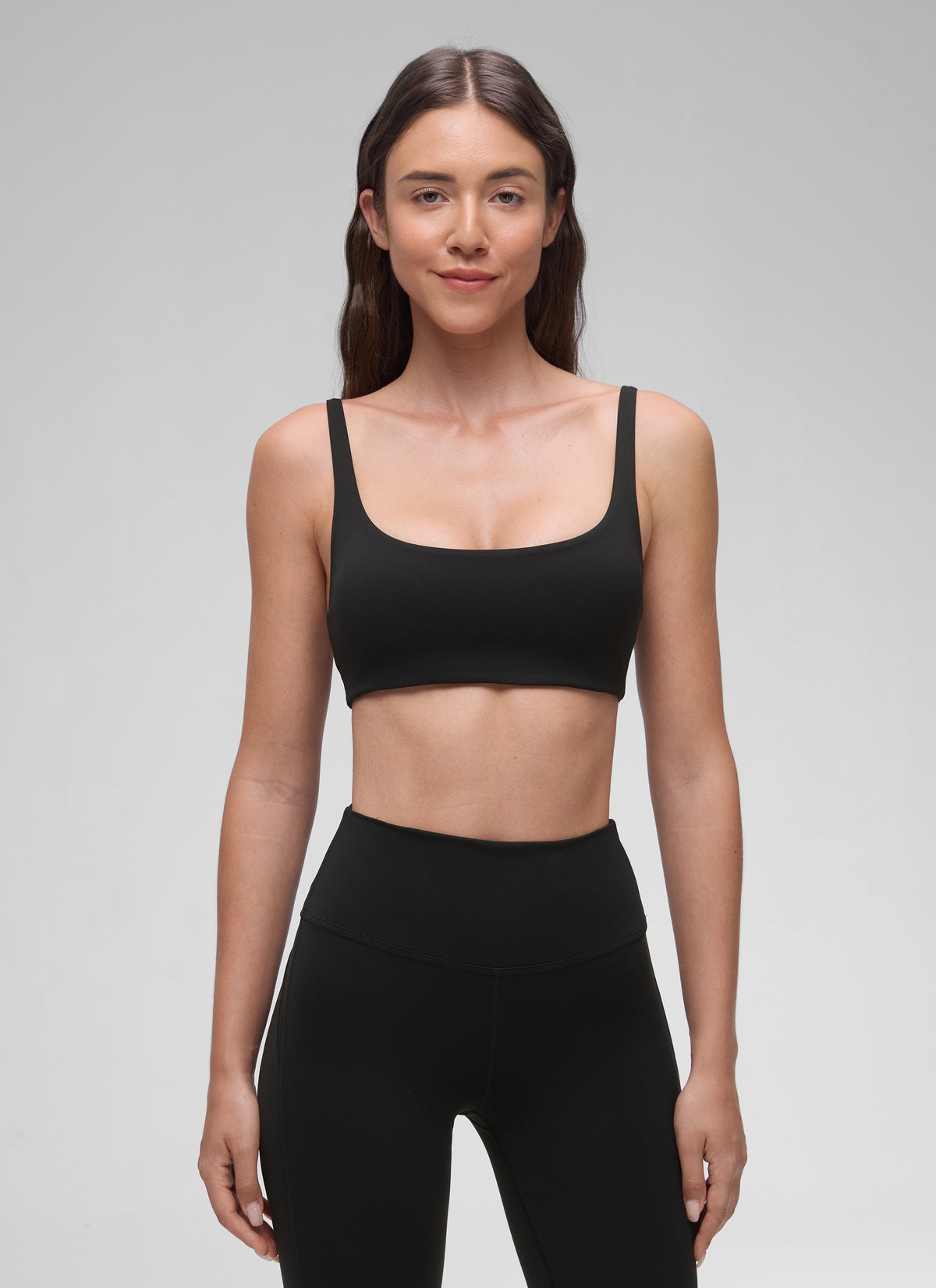 CRZ YOGA Damen Butterluxe Cami mit quadratischem Ausschnitt Mini-BH Schwarz