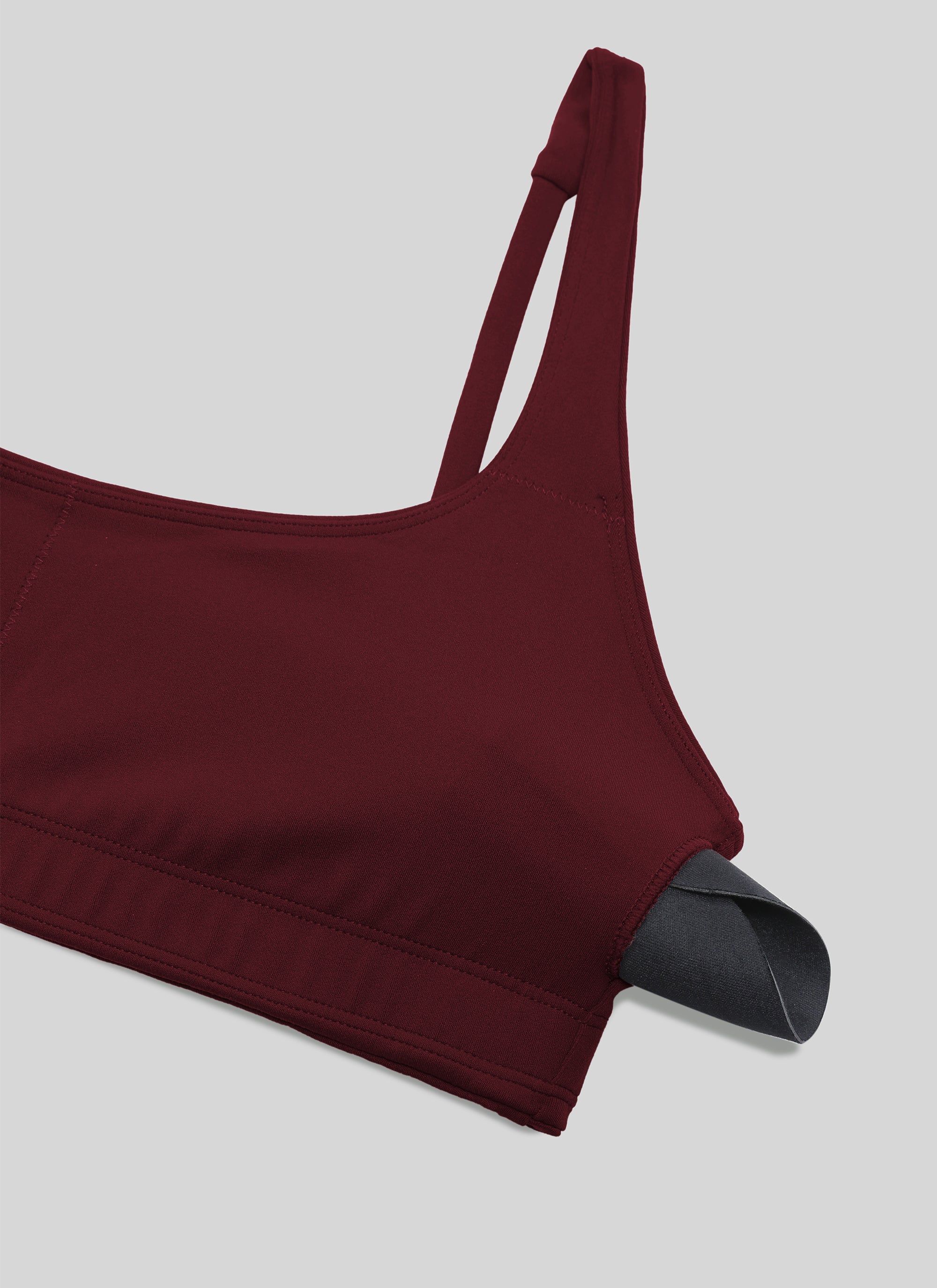 CRZ YOGA Damen Butterluxe Cami mit quadratischem Ausschnitt Mini-BH Roter Merlot