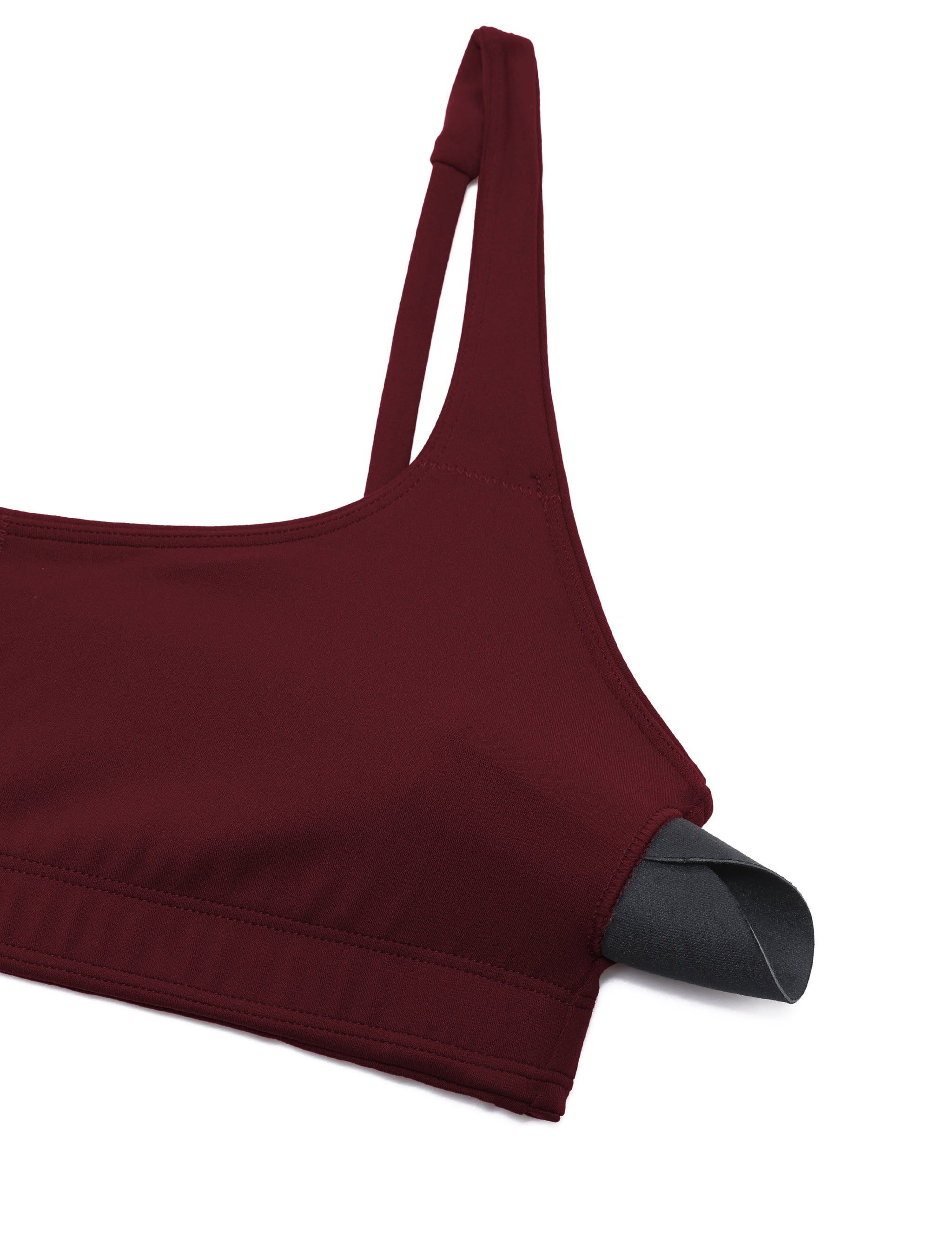 CRZ YOGA Damen Butterluxe Cami mit quadratischem Ausschnitt Mini-BH Roter Merlot