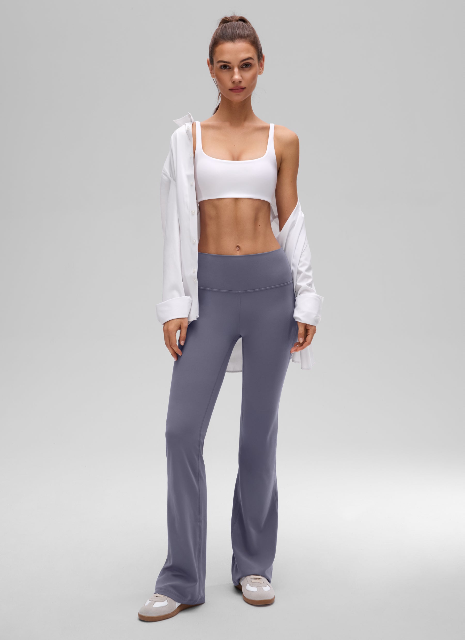 CRZ YOGA Damen Butterluxe Cami mit quadratischem Ausschnitt Mini-BH Weiss