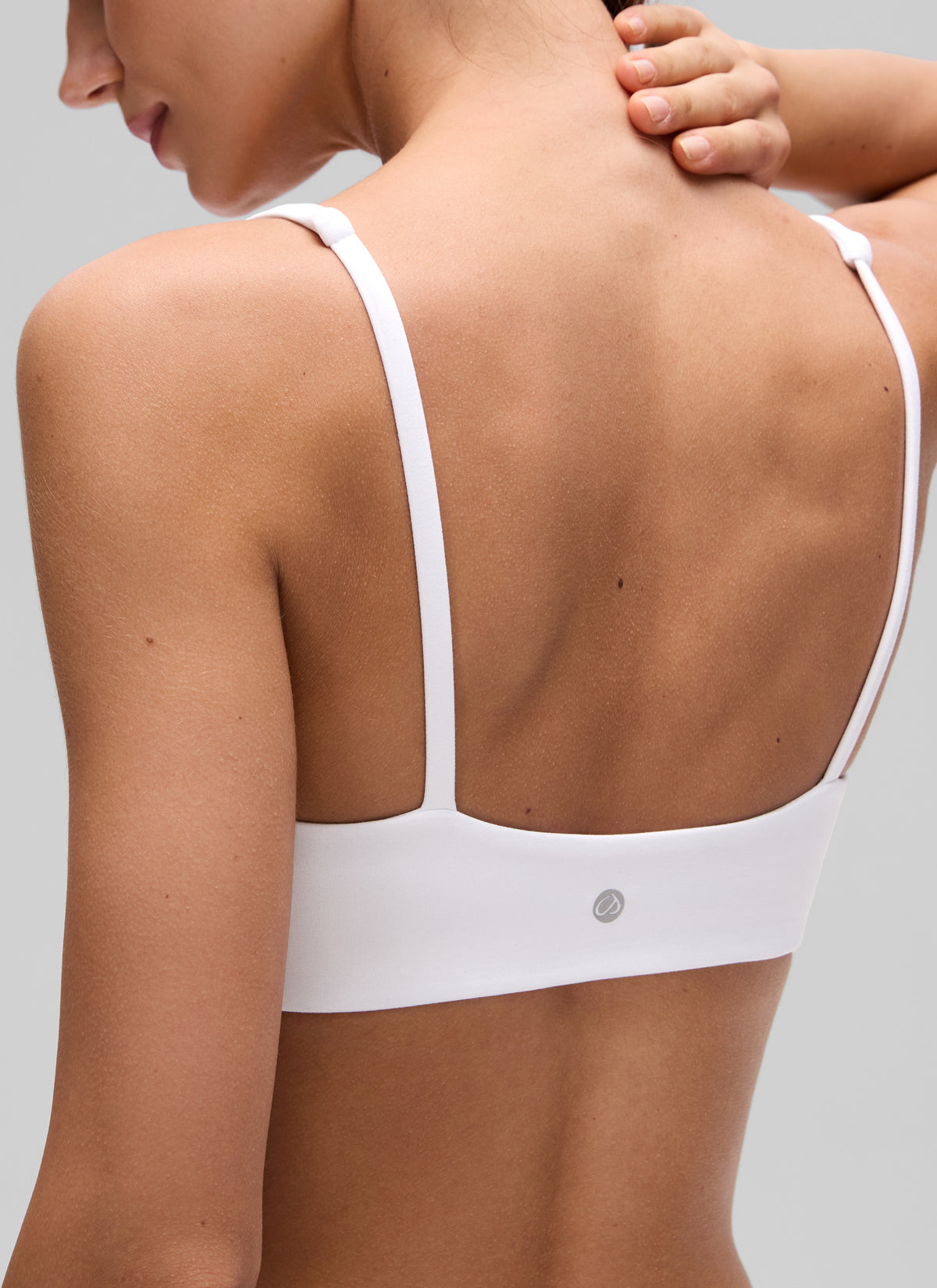 CRZ YOGA Damen Butterluxe Cami mit quadratischem Ausschnitt Mini-BH Weiss