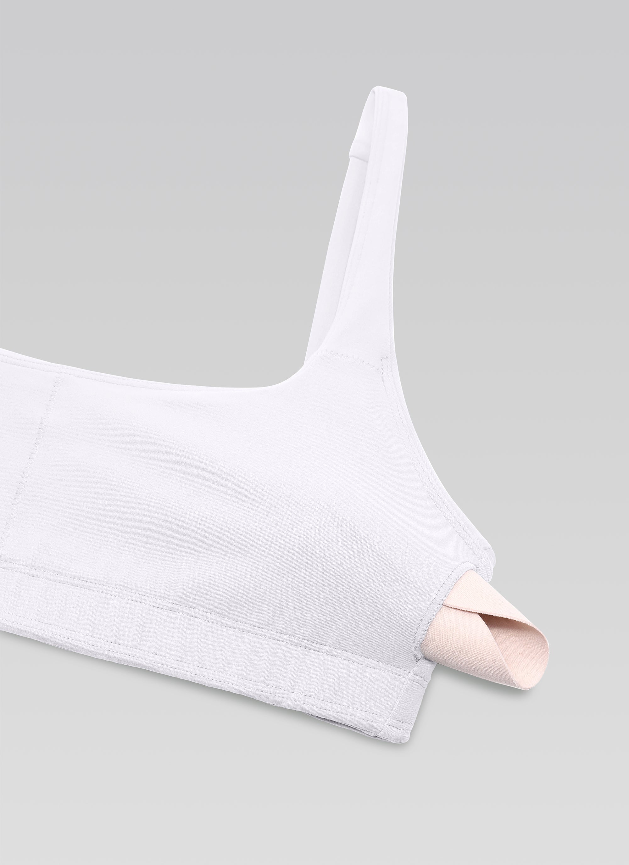 CRZ YOGA Damen Butterluxe Cami mit quadratischem Ausschnitt Mini-BH Weiss