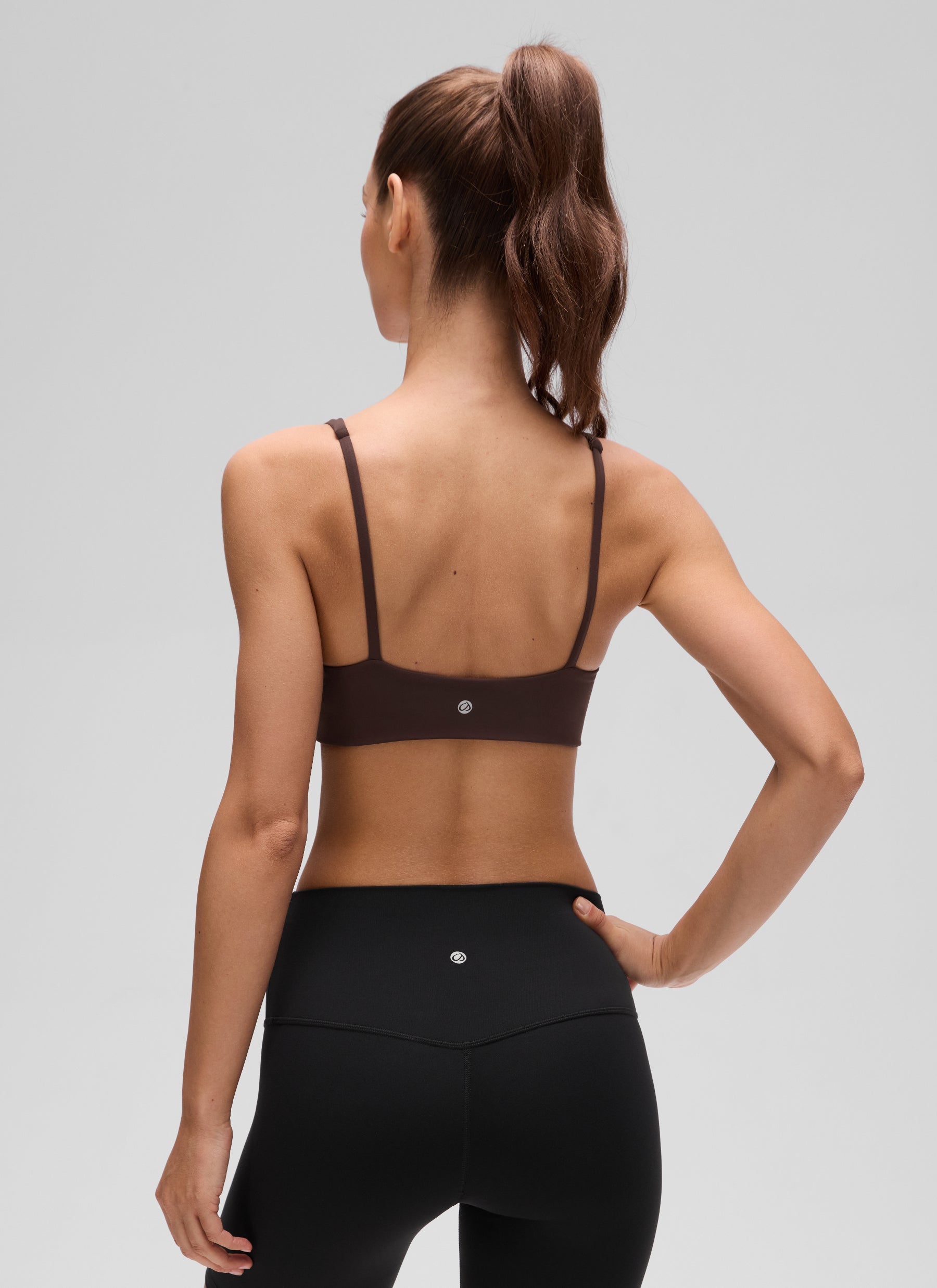 CRZ YOGA Damen Butterluxe Cami mit quadratischem Ausschnitt Mini-BH Heißes Fudge-Brown