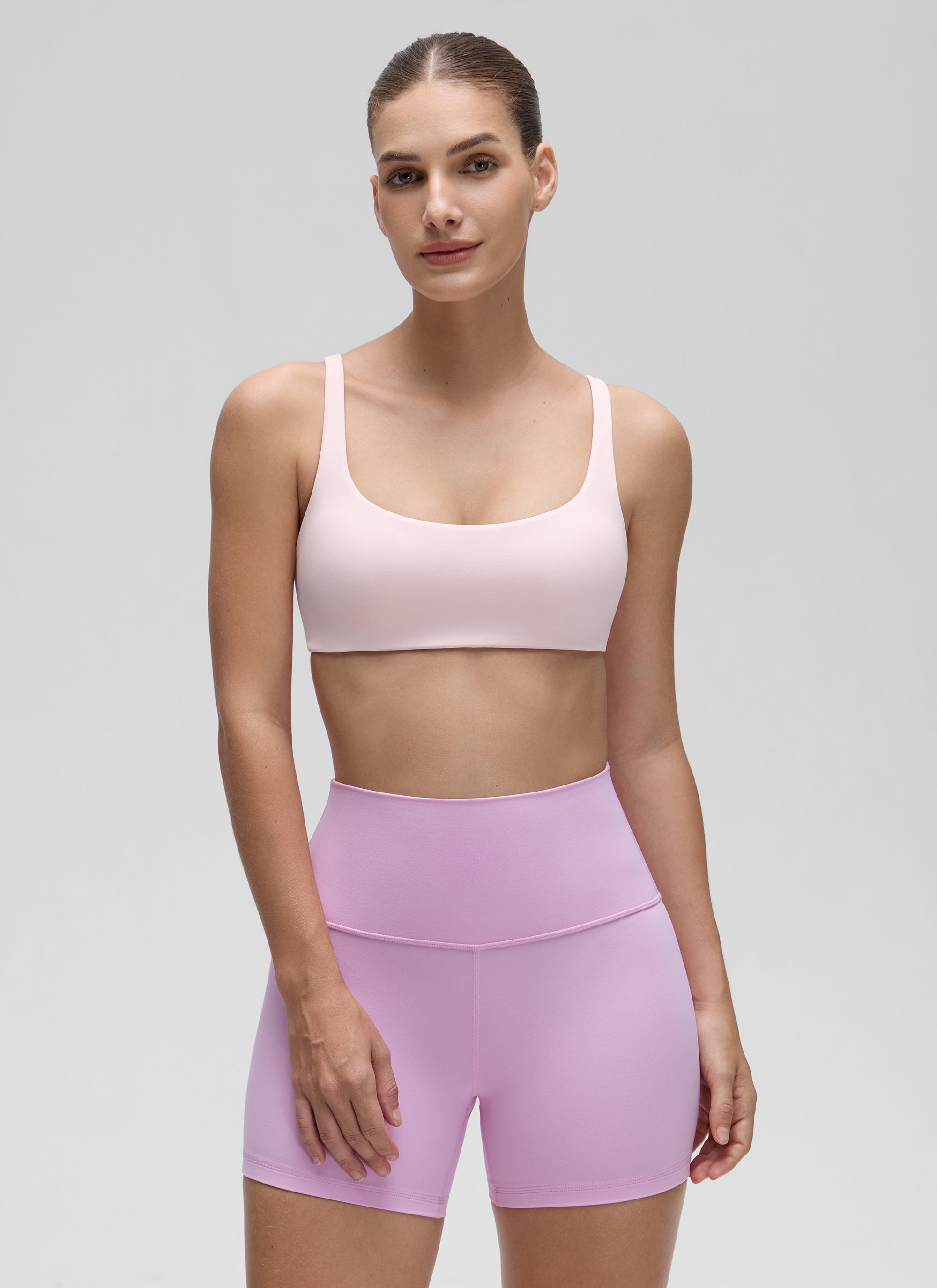 CRZ YOGA Damen Butterluxe Cami mit quadratischem Ausschnitt Mini-BH Erdbeerrosa