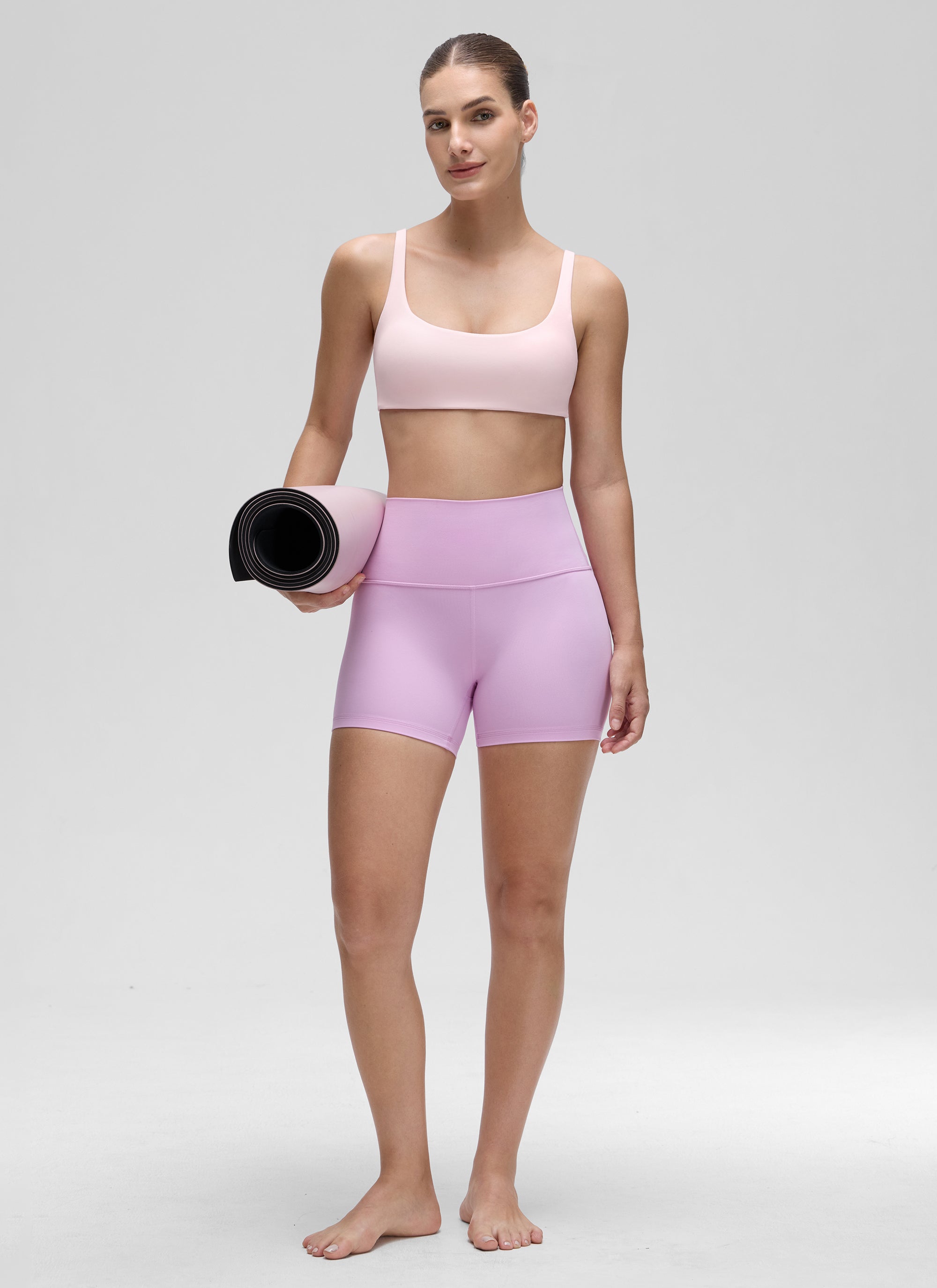 CRZ YOGA Damen Butterluxe Cami mit quadratischem Ausschnitt Mini-BH Erdbeerrosa