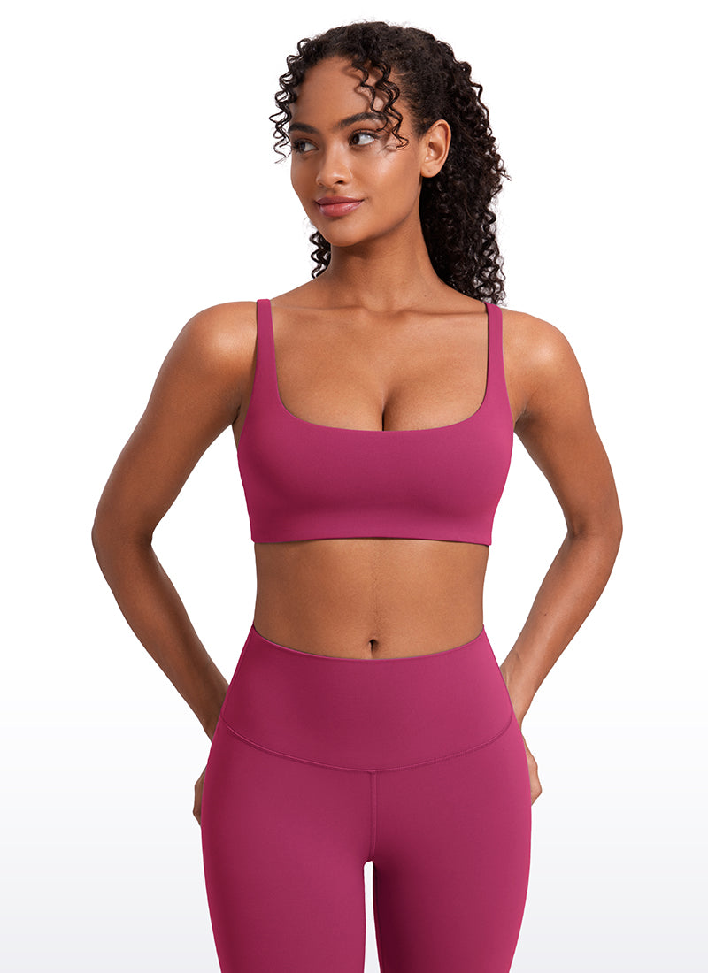 CRZ YOGA Damen Butterluxe Cami mit quadratischem Ausschnitt Mini-BH Gewaschenes Mauve