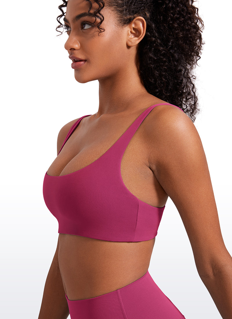CRZ YOGA Damen Butterluxe Cami mit quadratischem Ausschnitt Mini-BH Gewaschenes Mauve