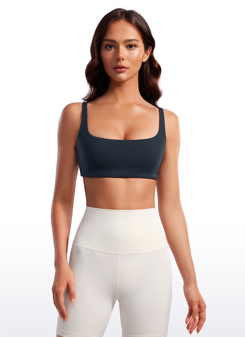 CRZ YOGA Damen Butterluxe Cami mit quadratischem Ausschnitt Mini-BH Echte Marine