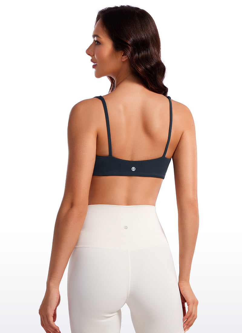 CRZ YOGA Damen Butterluxe Cami mit quadratischem Ausschnitt Mini-BH Echte Marine