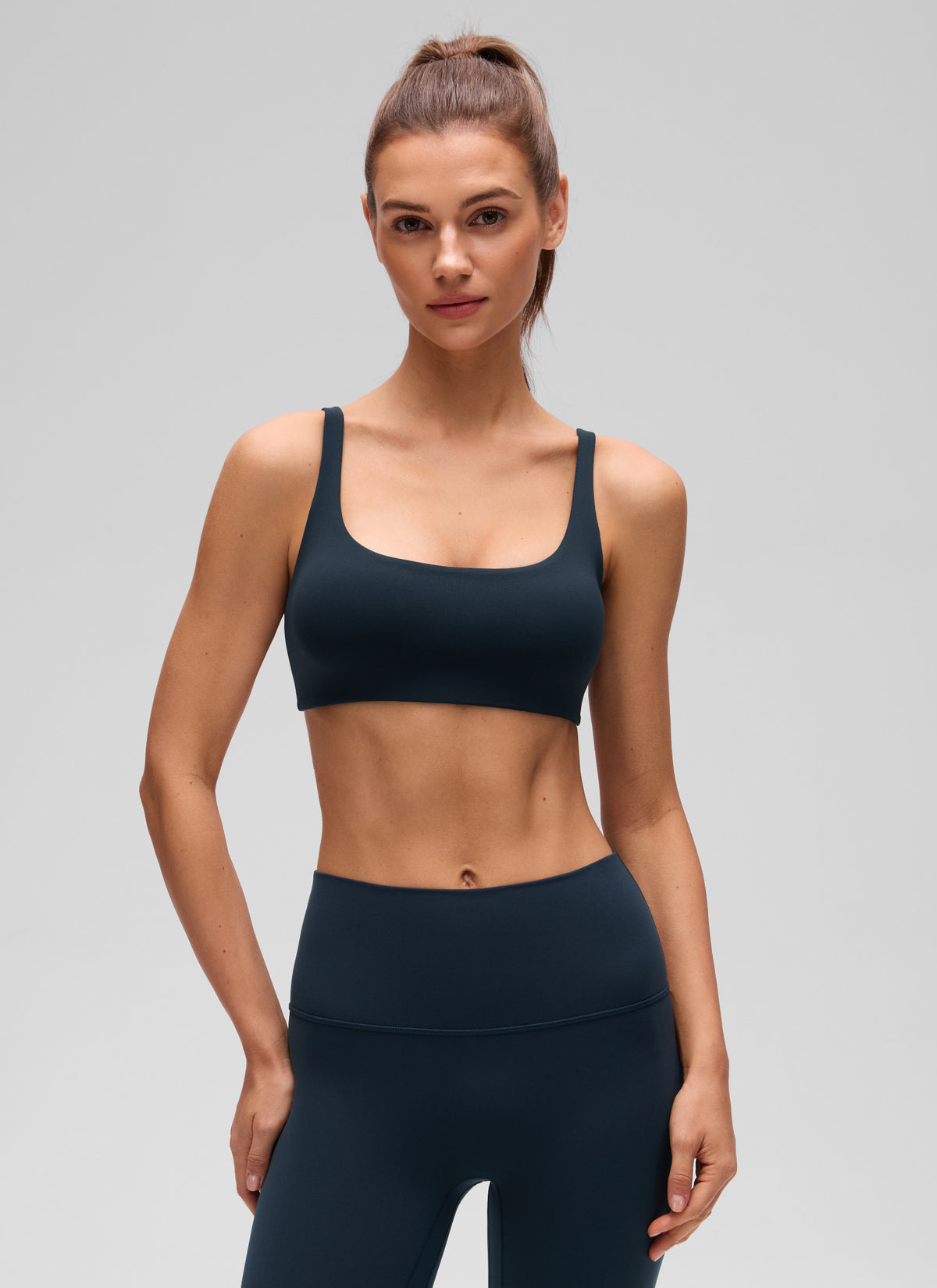 CRZ YOGA Damen Butterluxe Cami mit quadratischem Ausschnitt Mini-BH Echte Marine