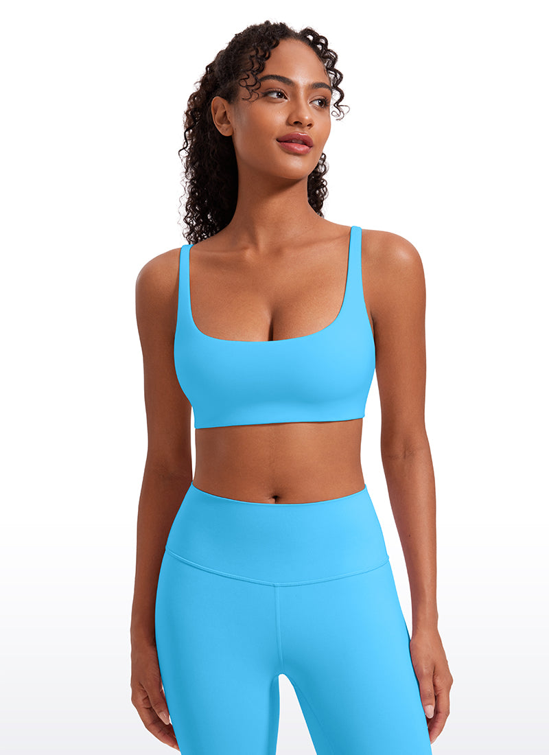 CRZ YOGA Damen Butterluxe Cami mit quadratischem Ausschnitt Mini-BH Kajak Blau