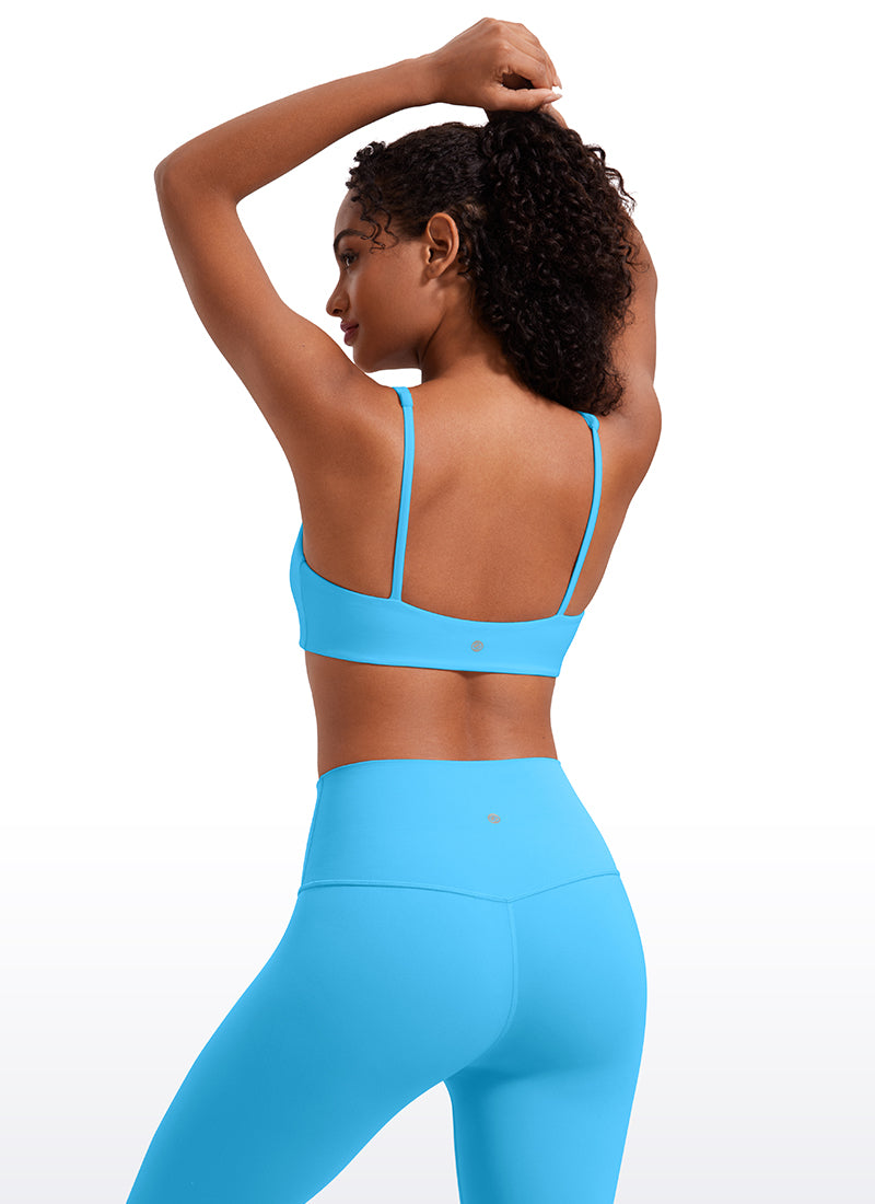 CRZ YOGA Damen Butterluxe Cami mit quadratischem Ausschnitt Mini-BH Kajak Blau
