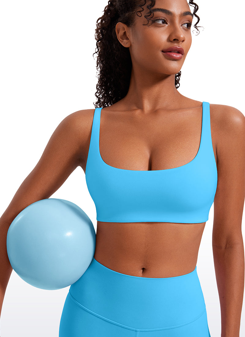 CRZ YOGA Damen Butterluxe Cami mit quadratischem Ausschnitt Mini-BH Kajak Blau