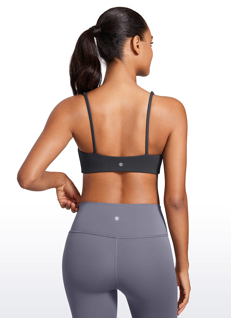 CRZ YOGA Damen Butterluxe Cami mit quadratischem Ausschnitt Mini-BH Mysteriöses Grau