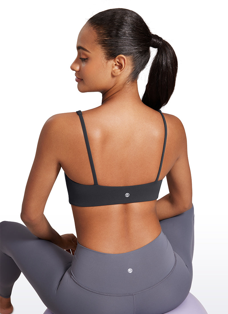 CRZ YOGA Damen Butterluxe Cami mit quadratischem Ausschnitt Mini-BH Mysteriöses Grau