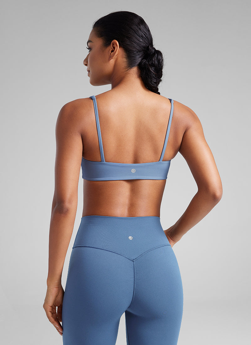 CRZ YOGA Damen Butterluxe Cami mit quadratischem Ausschnitt Mini-BH Oase Blau