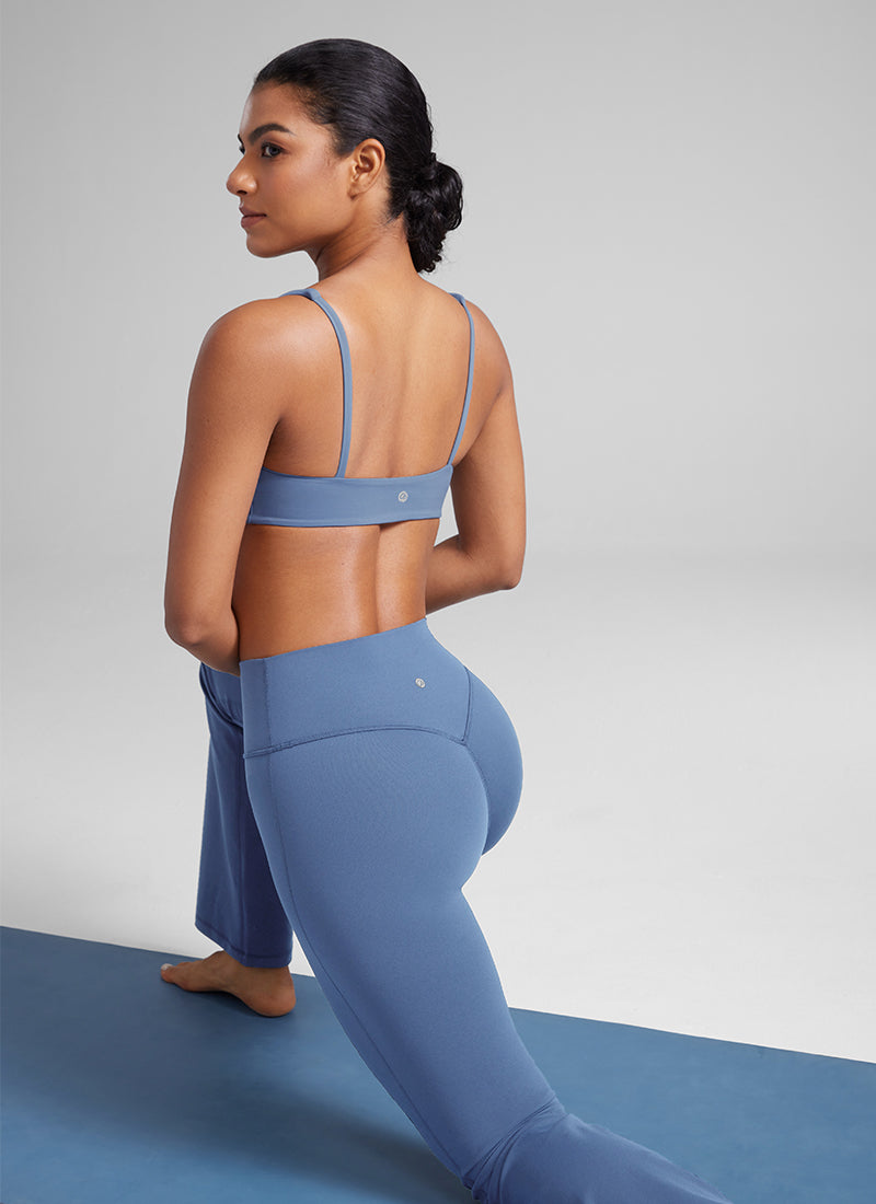 CRZ YOGA Damen Butterluxe Cami mit quadratischem Ausschnitt Mini-BH Oase Blau