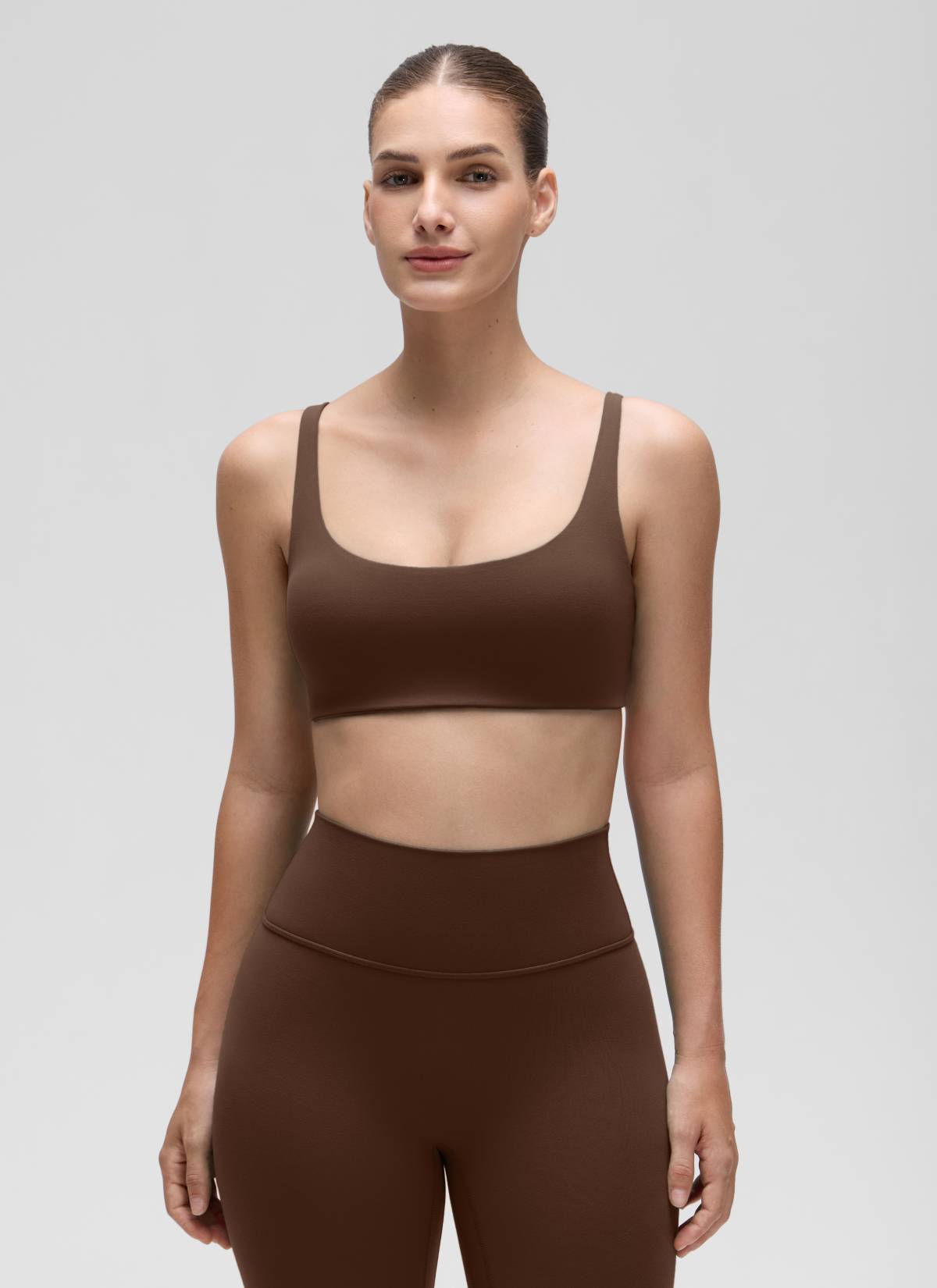 CRZ YOGA Damen Butterluxe Cami mit quadratischem Ausschnitt Mini-BH Lava Braun