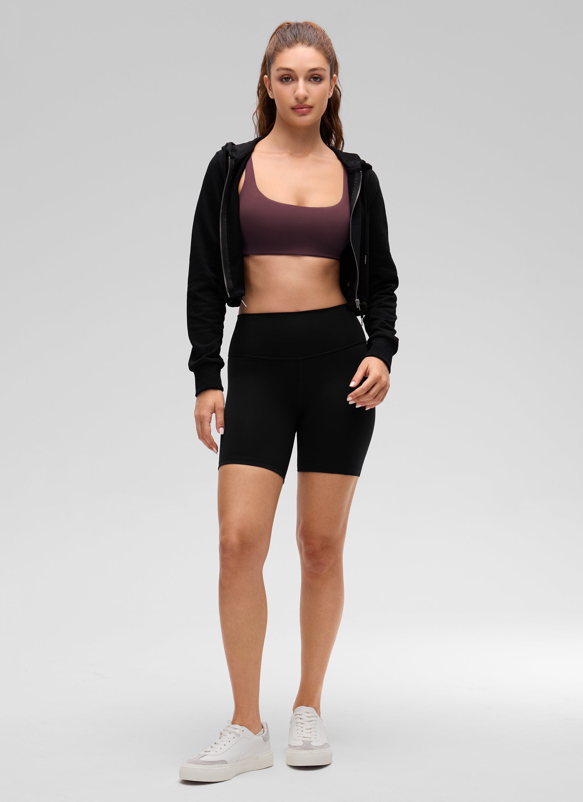 CRZ YOGA Damen Butterluxe Cami mit quadratischem Ausschnitt Mini-BH Reife Pflaume