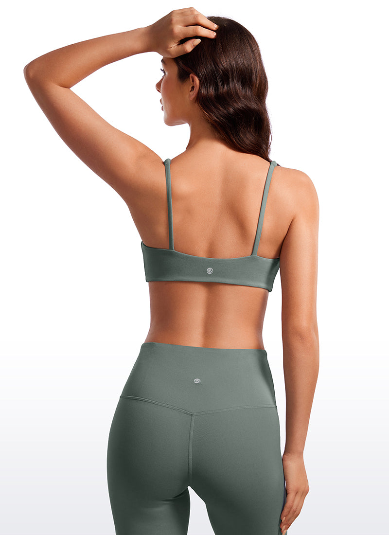CRZ YOGA Damen Butterluxe Cami mit quadratischem Ausschnitt Mini-BH Grauer Salbei