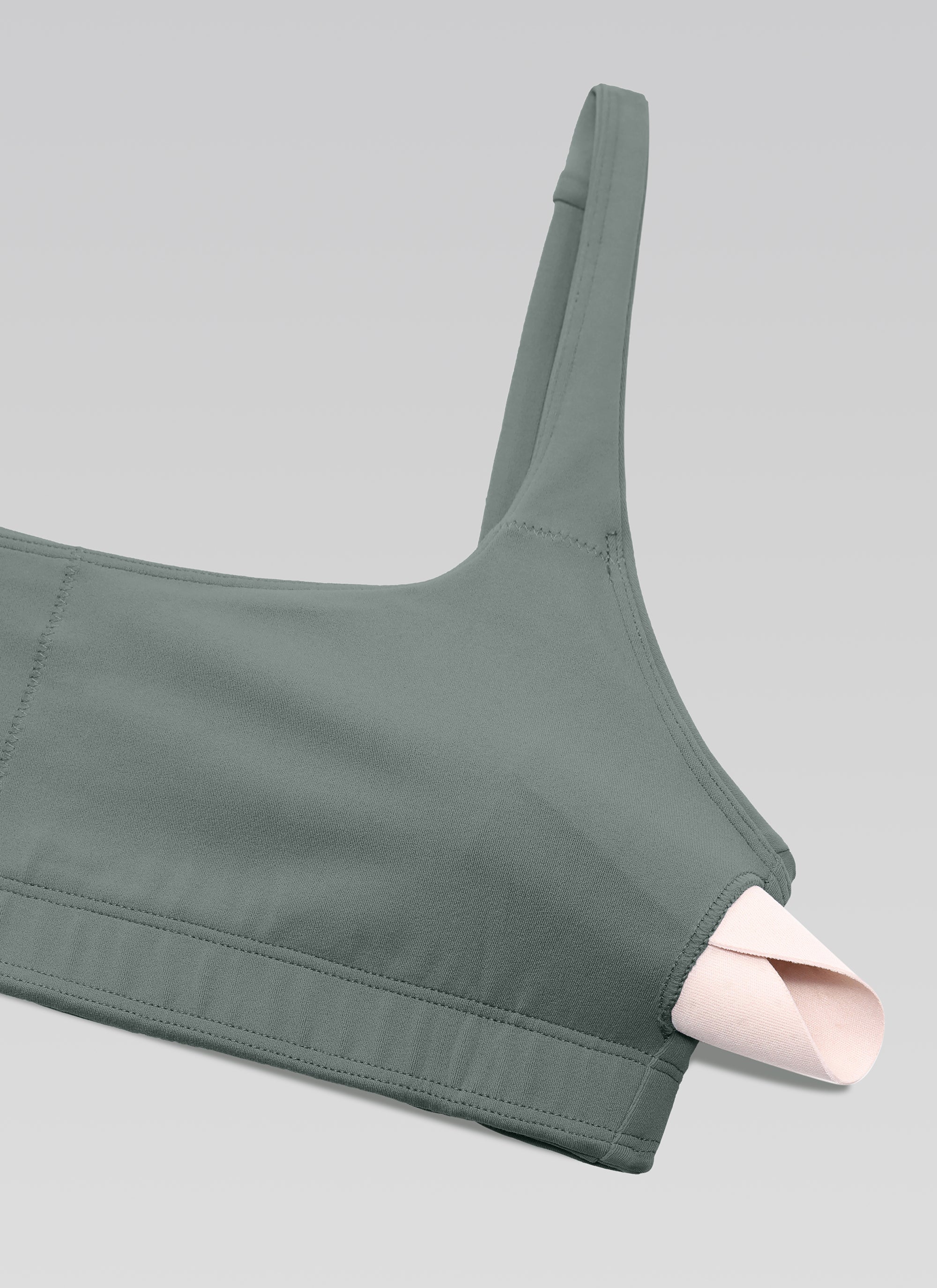 CRZ YOGA Damen Butterluxe Cami mit quadratischem Ausschnitt Mini-BH Grauer Salbei