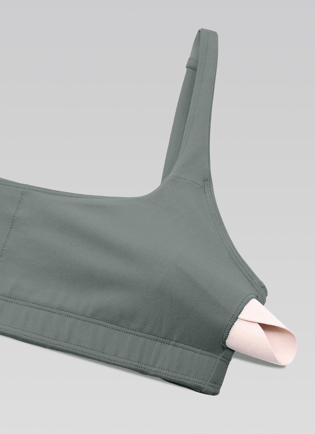 CRZ YOGA Damen Butterluxe Cami mit quadratischem Ausschnitt Mini-BH Grauer Salbei